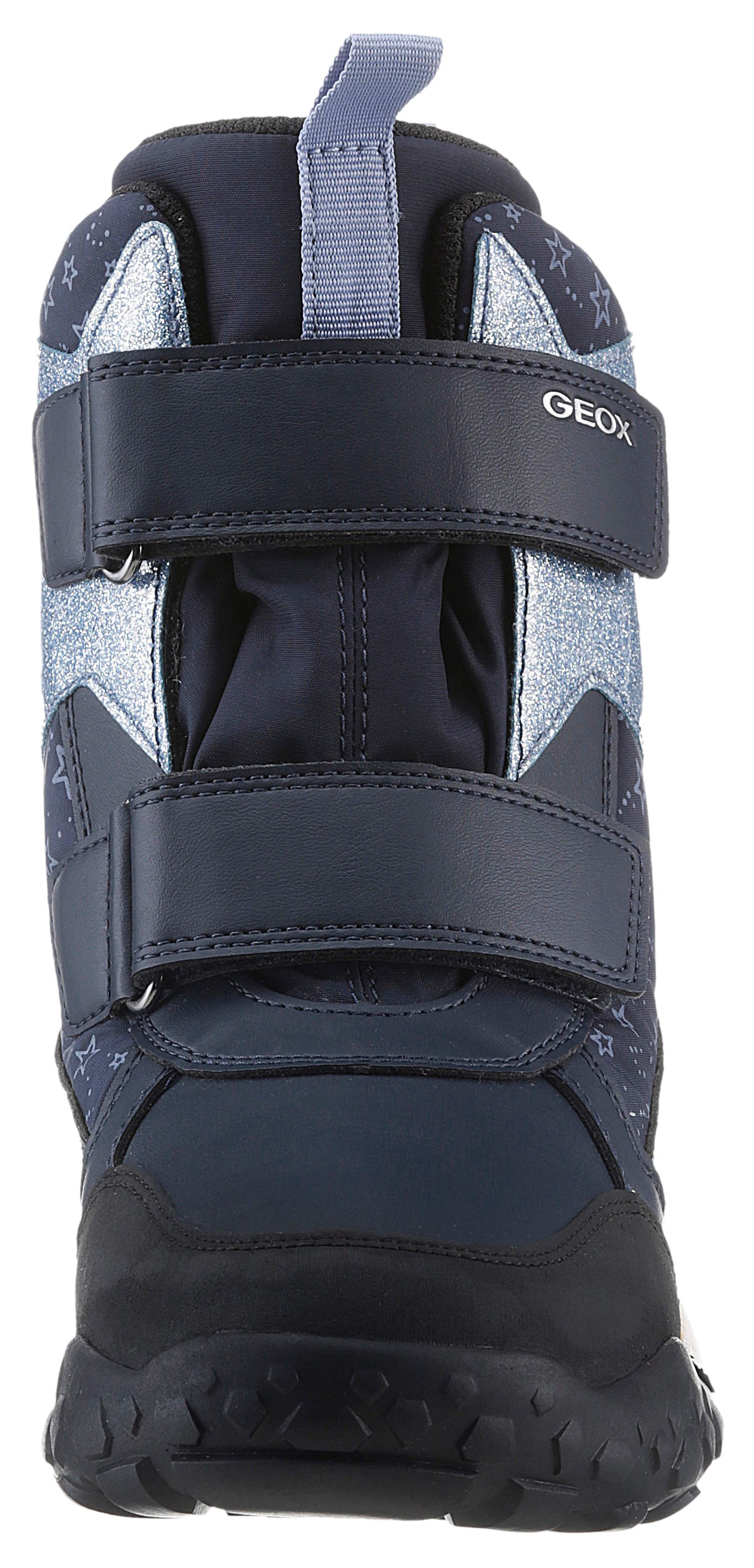 Geox Winterboots »J TREKKYUP GIRL B ABX«, Klettstiefel, Snowboots, Winterstiefel mit Metallic Look