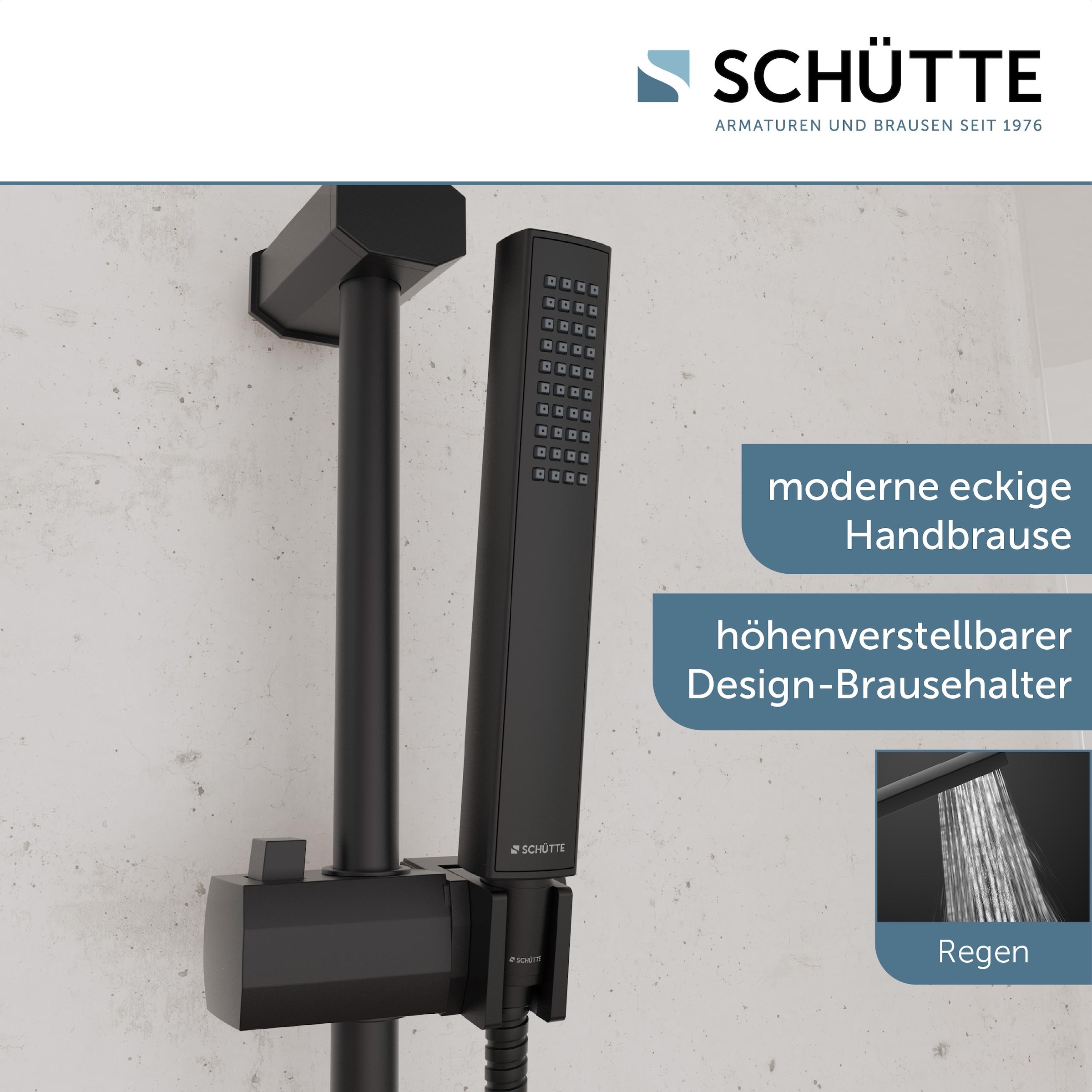 Schütte Brausegarnitur »TOKYO«, (Set, 10 tlg.), inkl. Wasserspardichtung, Antikalk, höhenverstellb., Edelstahl-Stange