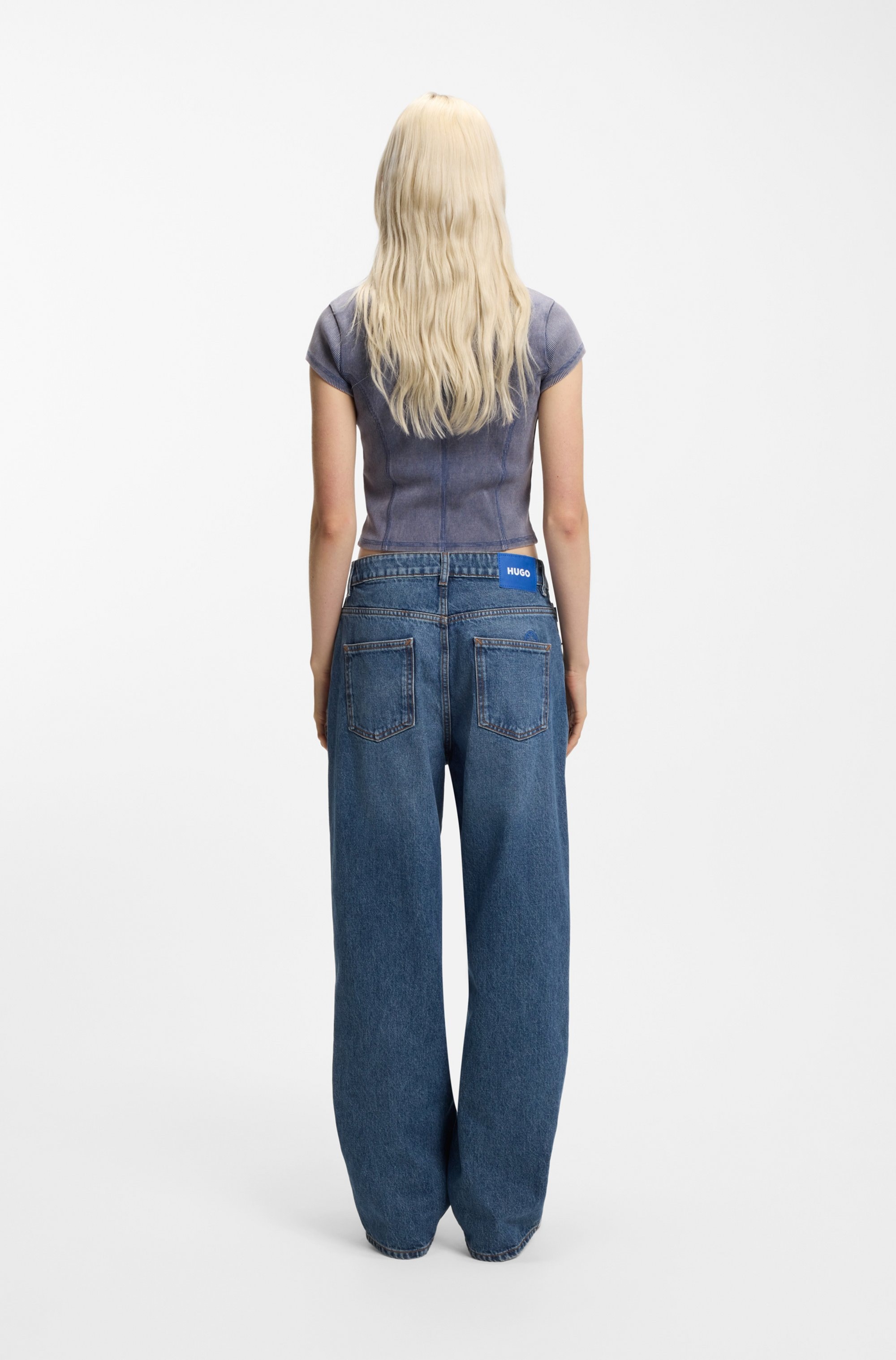 HUGO Blue 5-Pocket-Jeans »Leni« Relaxed Fit mit niedriger Leibhöhe