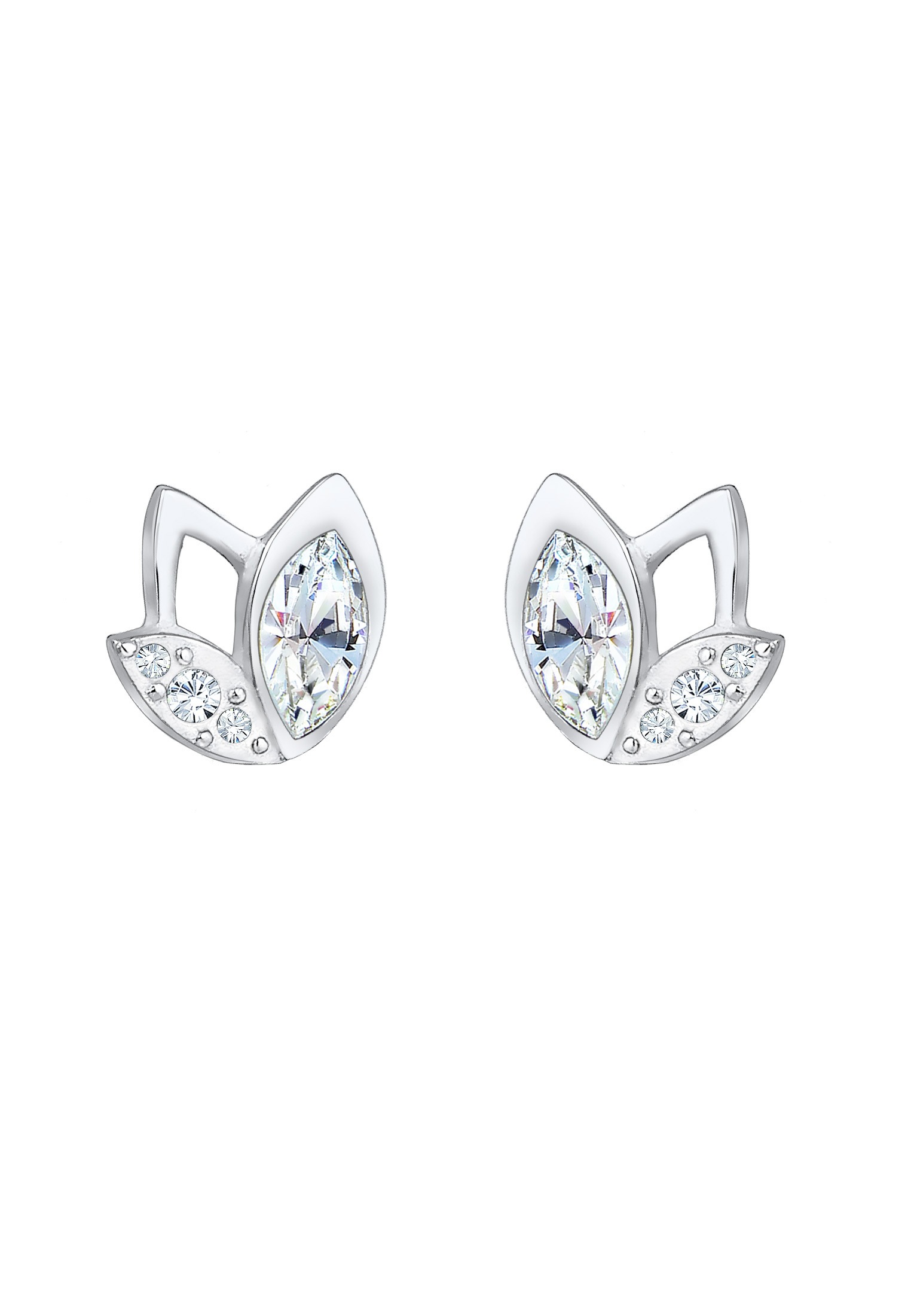 Elli Paar Ohrstecker »Ohrringe Ohrstecker Blume Glas Kristalle 925 Sterling Silber«