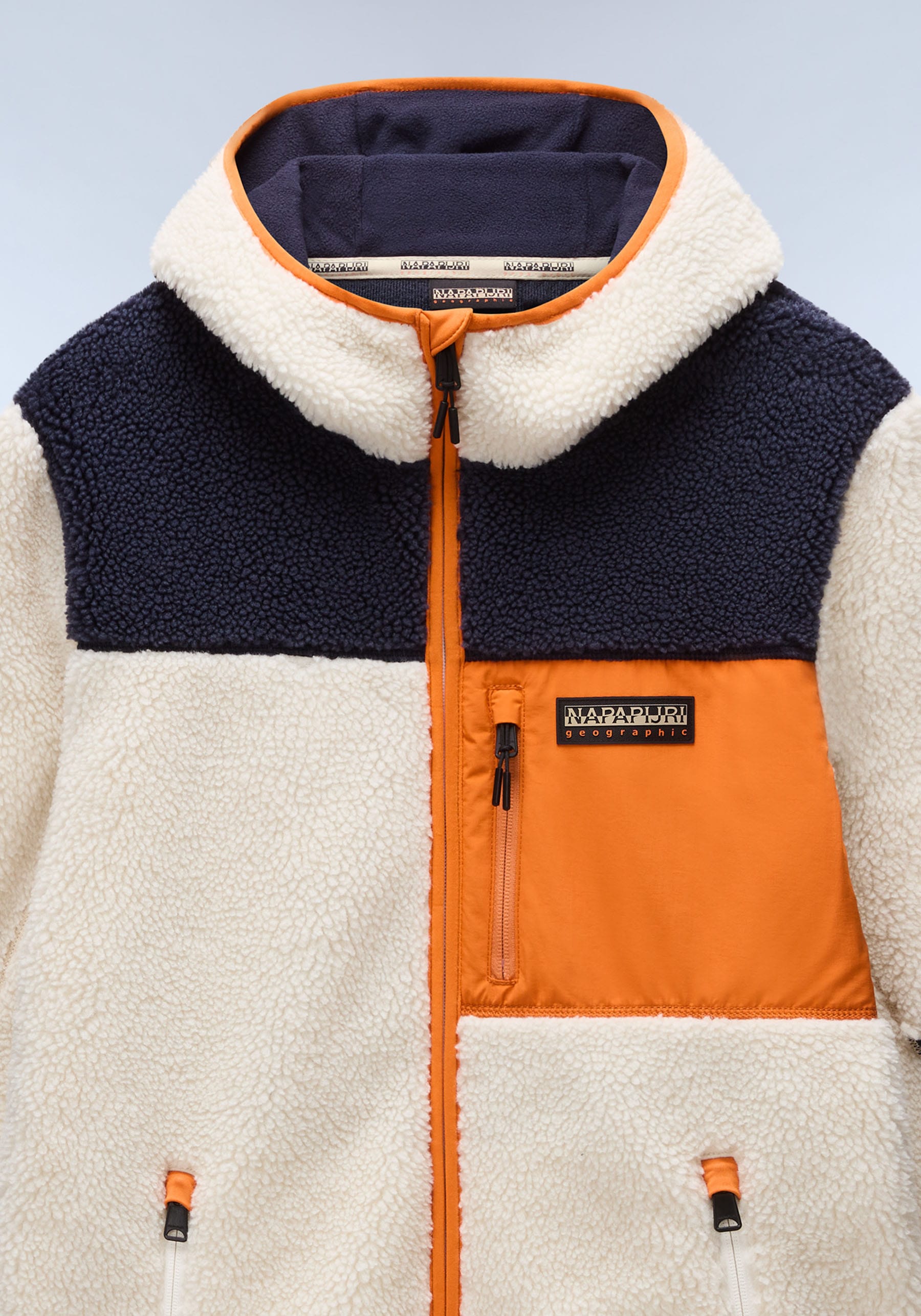 Napapijri Plüschjacke »YUPIK«, mit Kapuze, mit kontrastfarbenen Details