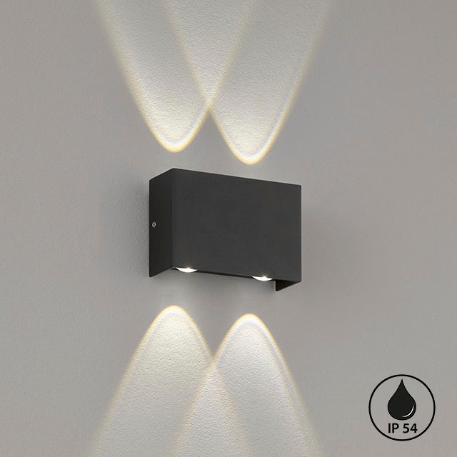 Fischer & Honsel LED Außen-Wandleuchte »Nairobi« LED-Modul 1 Stk. Warmweiß in schwarz, Größe Höhe: 9 cm