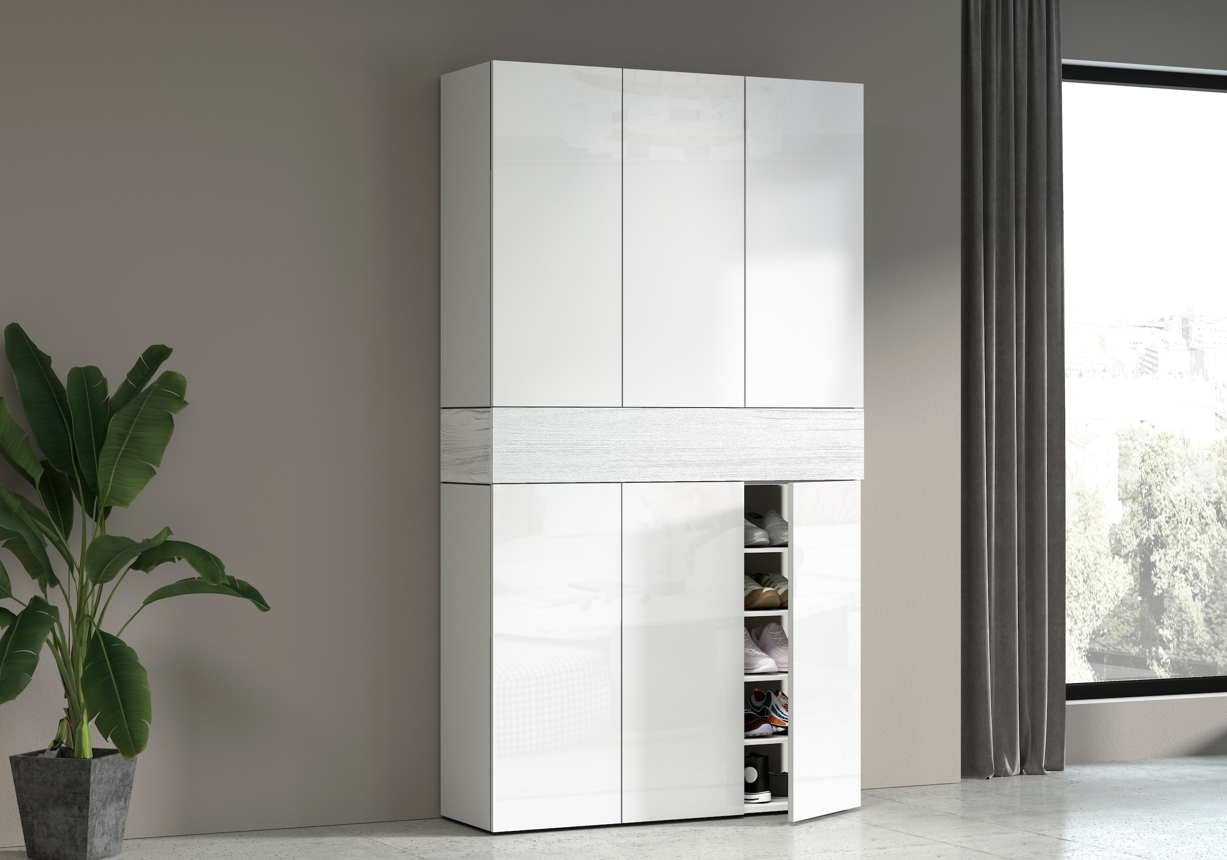 INOSIGN Schuhschrank »Savona«, Höhe 200cm, 12 Einlegeböden, 21 Fächer