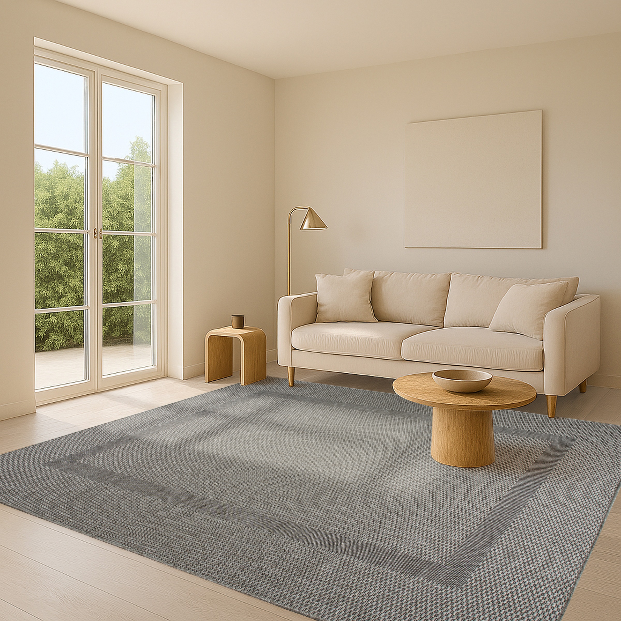 my home Teppich »Venedig Bordüre auch als Läufer erhältlich«, rechteckig, 3 mm Höhe, In- und Outdoor geeignet, Sisal-Optik, Wetterfest & UV-beständig