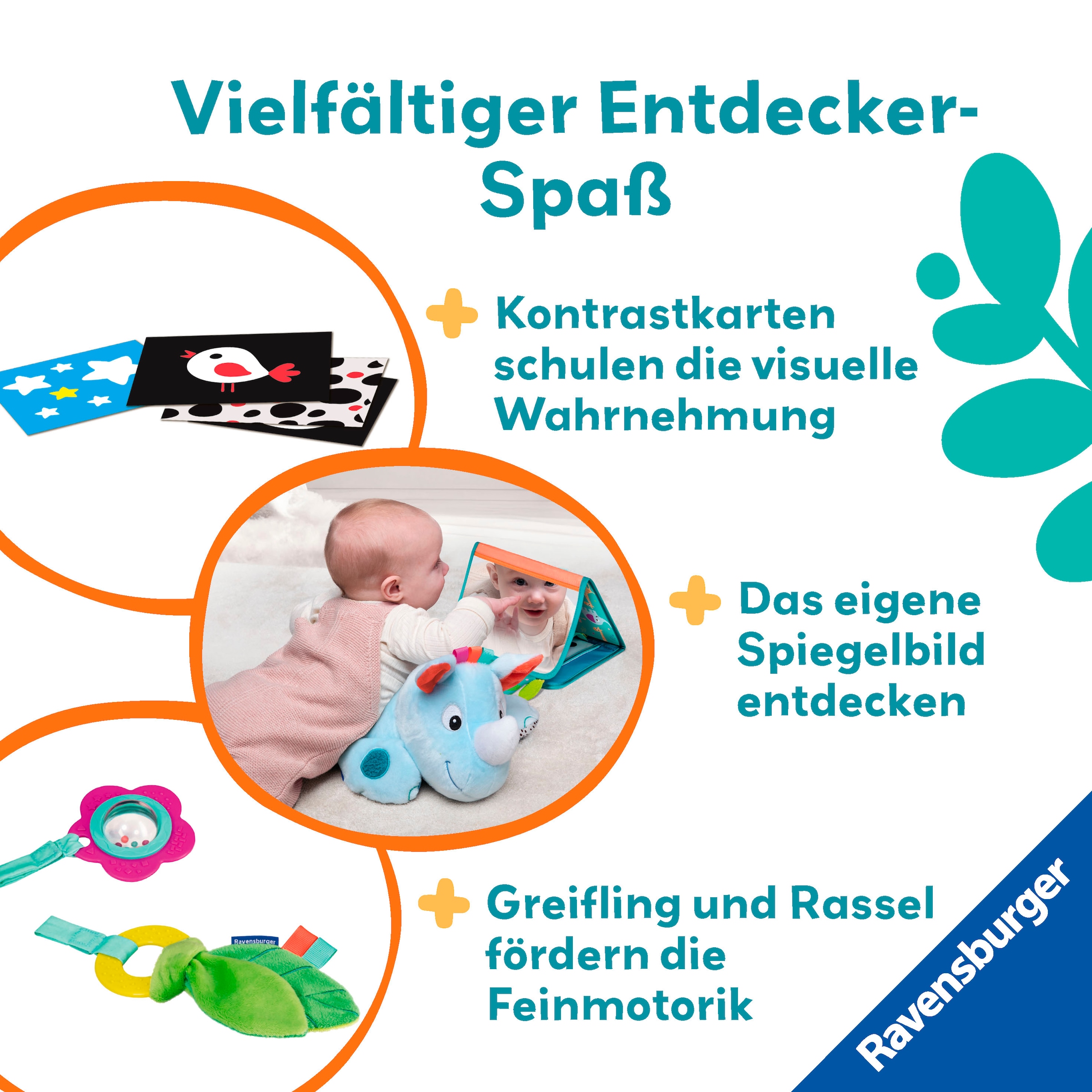 Ravensburger Greifspielzeug »Play+ Nashorn Spielkissen (für die Bauchlage)«, FSC® - schützt Wald - weltweit