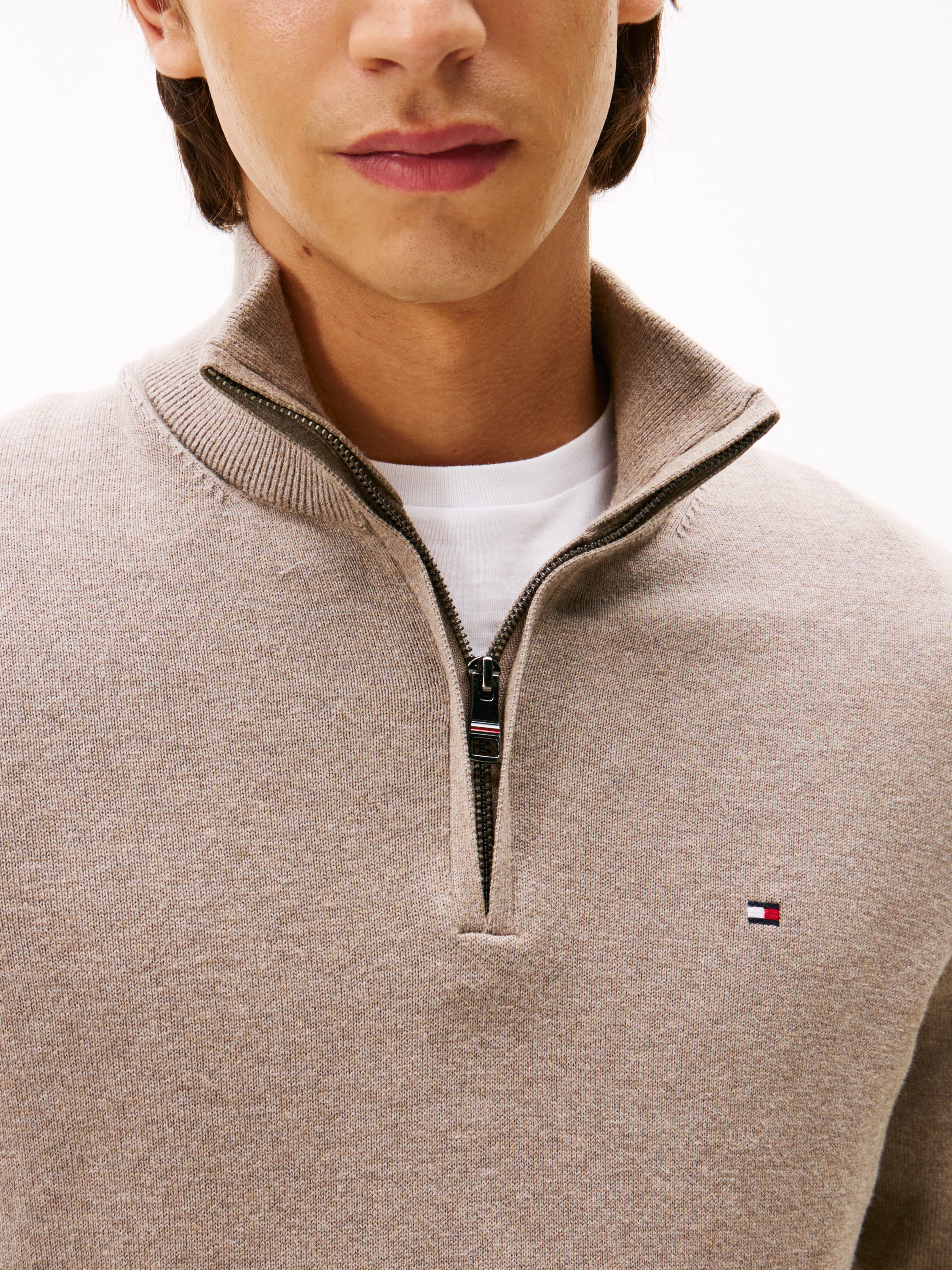 Tommy Hilfiger Troyer »PIMA ORG CTN CASHMERE ZIP MOCK«