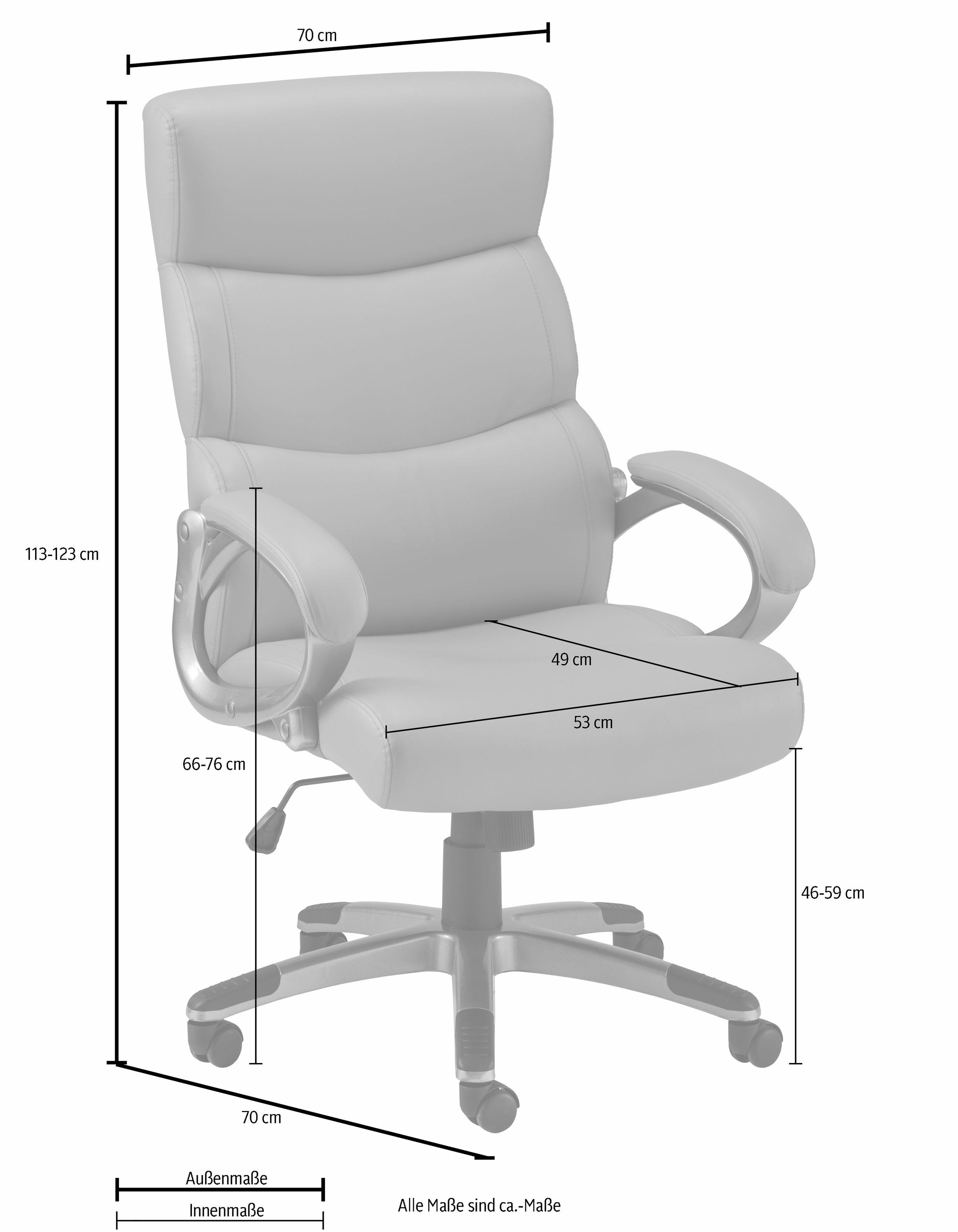 INOSIGN Bürostuhl »Sabbia«, Kunstleder, Chefsessel, bequem gepolstert, ideal fürs Homeoffice