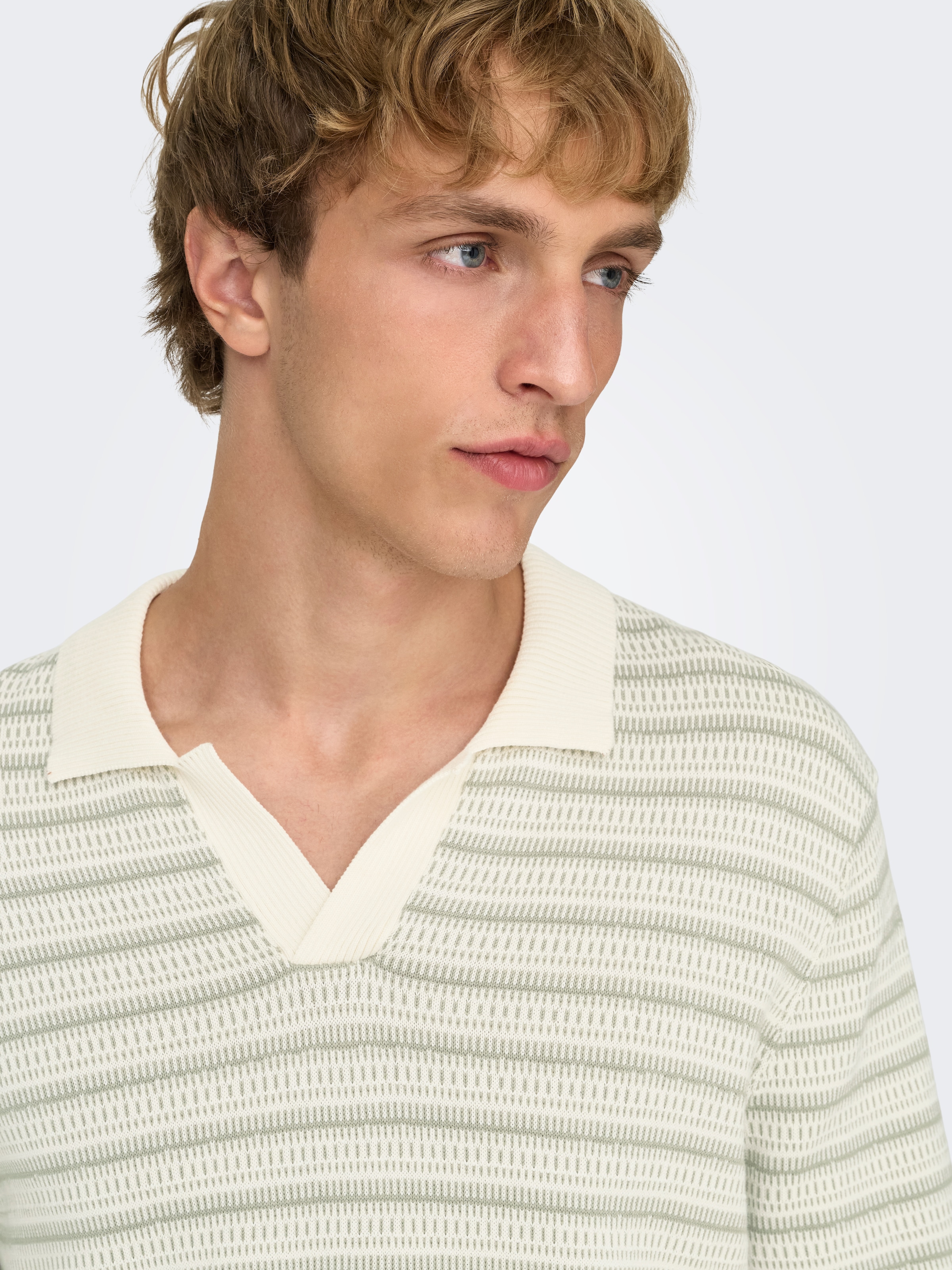 ONLY & SONS Polokragenpullover »ONSTILO REG SS SPLIT NECK KNIT NOOS« Baumwolle, regular fit