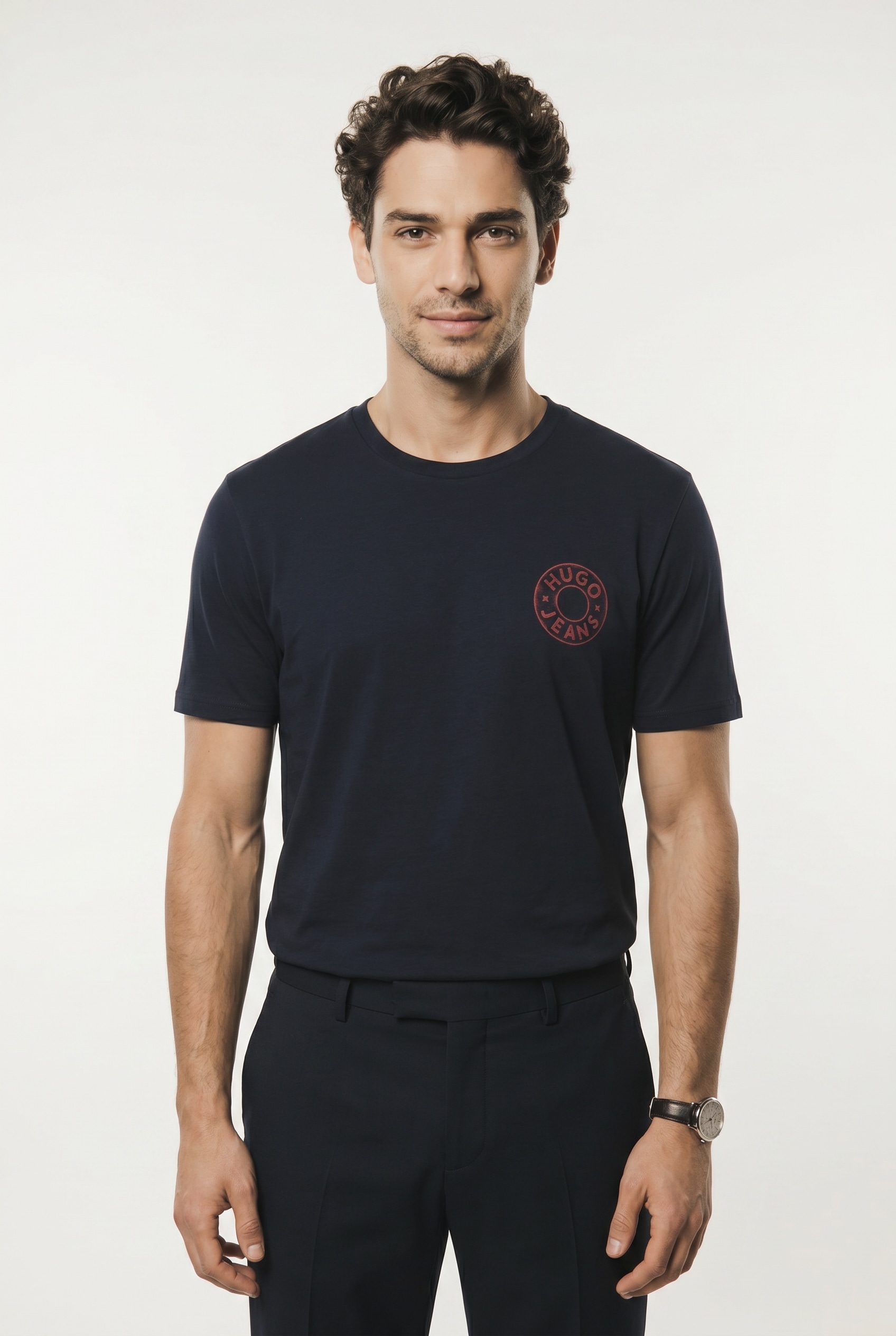 HUGO T-Shirt »Nemodo« Rundhalsausschnitt, reine Baumwolle, Brustdruck