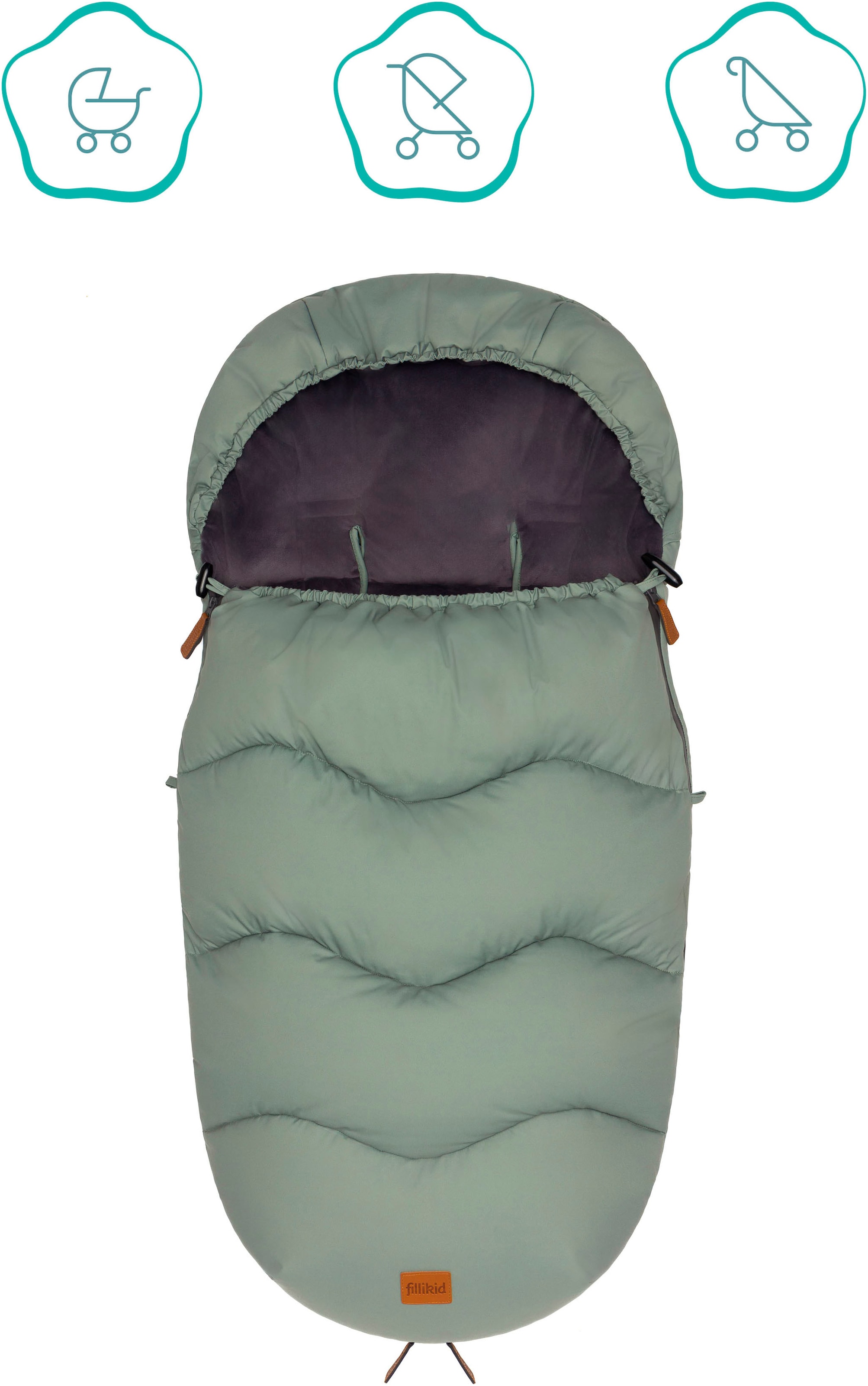 Fillikid Fußsack »Ogre Winterfußsack, salbei«