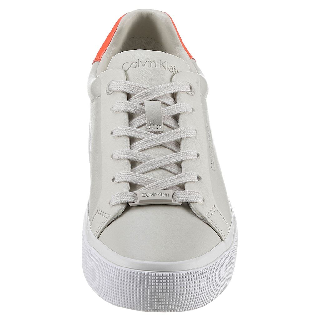 Calvin Klein Plateausneaker »VULC LACE UP - DIAMOND FOXING«, mit Kontrastbesatz an der Ferse, Freizeitschuh, Halbschuh, Schnürschuh