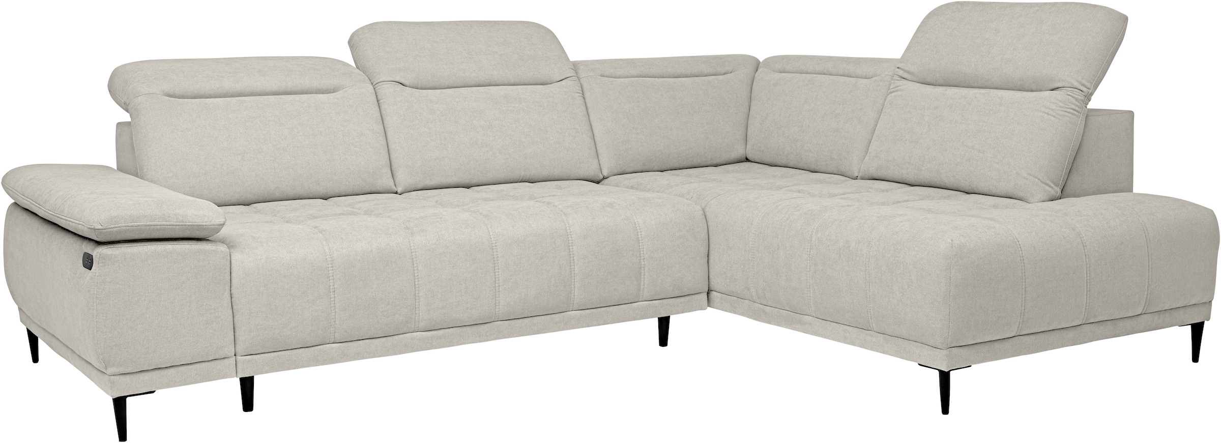 WERK2 Ecksofa »Focus-L 204 cm breit inkl. Komfortfunktionen, bodenfrei« Luxus-Microfaser, L-Form, elektrische Sitztiefenverstellung