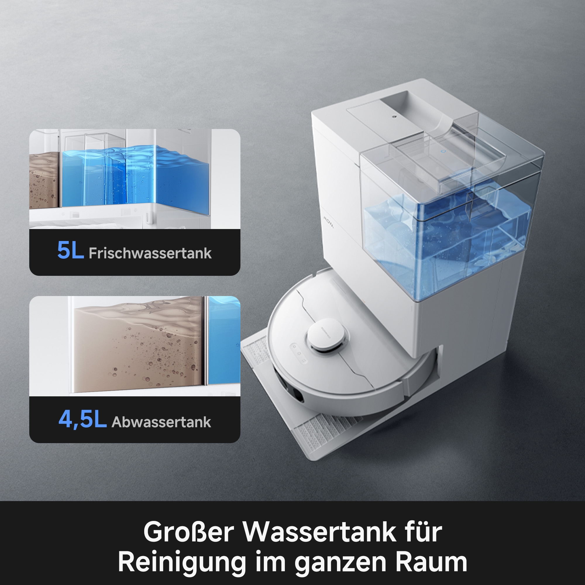 Mova Nass-Trocken-Saugroboter »MOVA E50 Ultra« TurboScrub-Technologie, Auto-Mopptrocknung mit Sprühdüsen