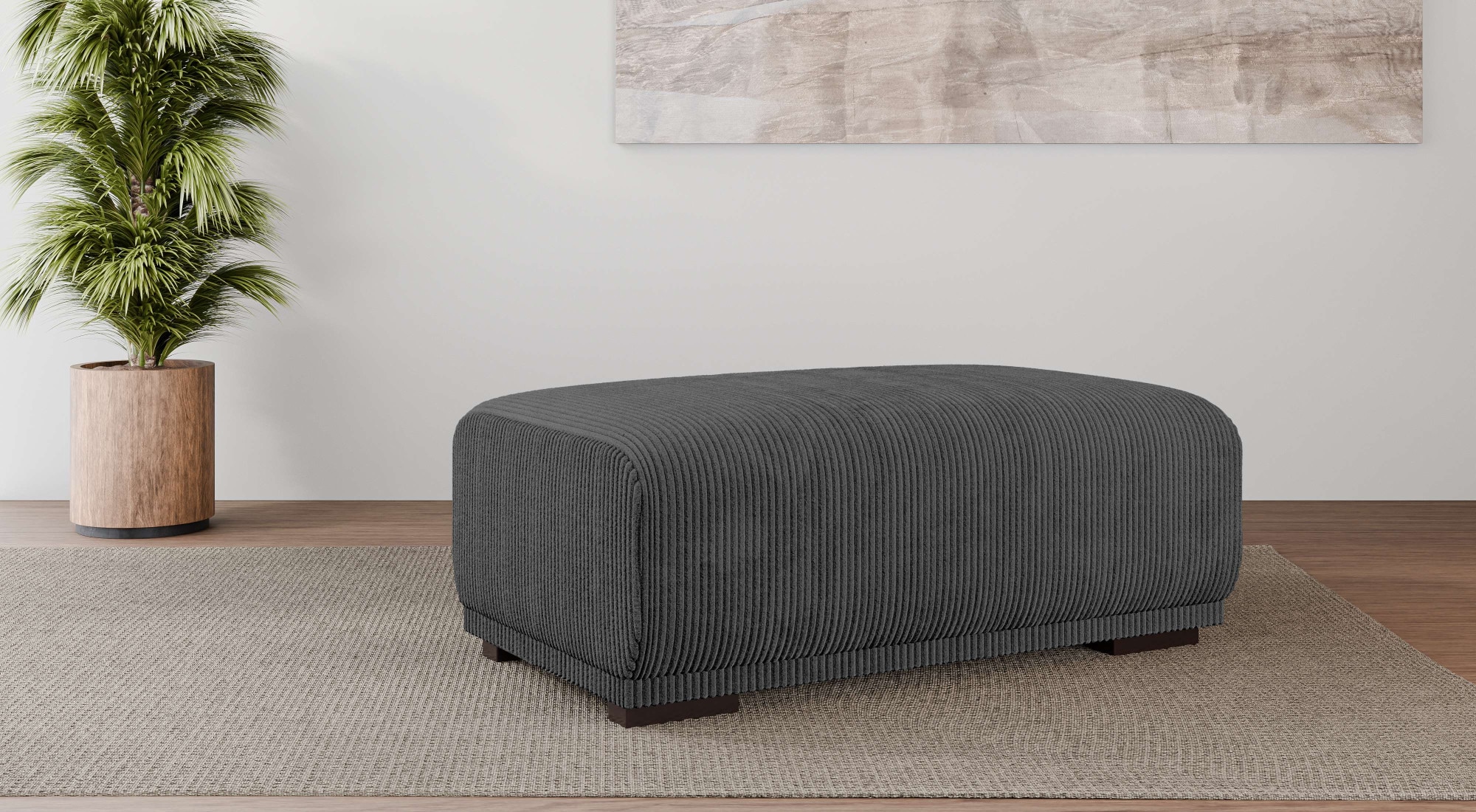 OTTO home Polsterhocker »BORNHOLM, großer Hocker passend zur Serie, Maße B/T/H: 122/72/46 cm« mit Wellenfederung, in hochwertiger Verarbeitung