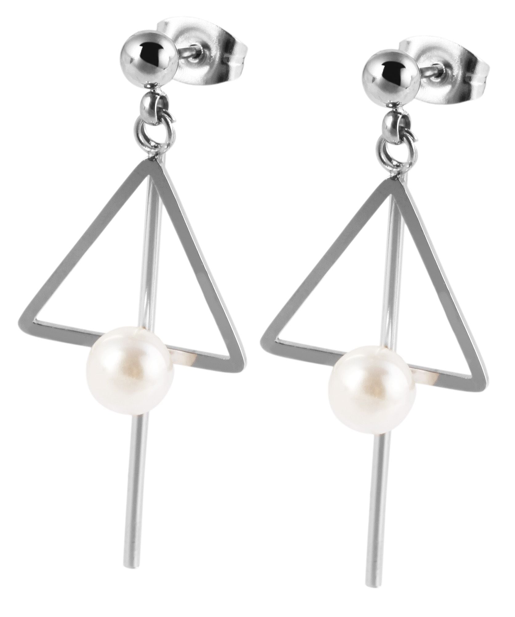Adelia´s Paar Ohrstecker »Edelstahl Ohrringe Ohrstecker mit schimmernder Perle« Perle, silberfarben