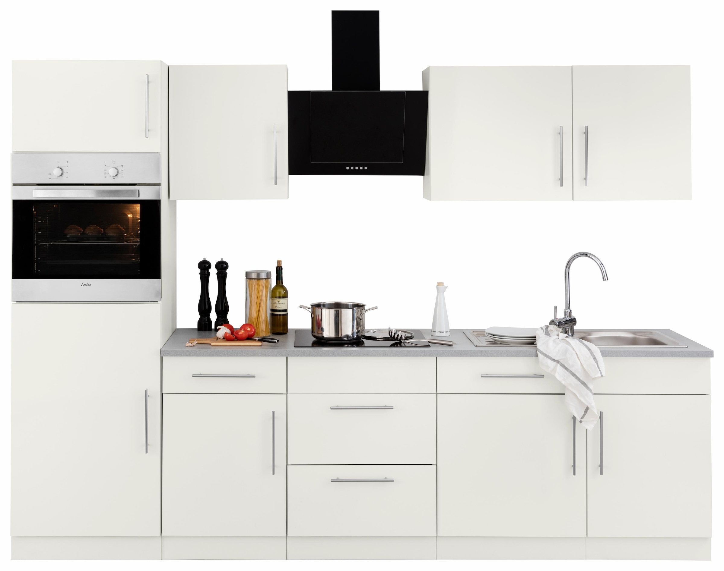 wiho Küchen Küchenzeile »Cali« mit E-Geräten, Breite 280 cm