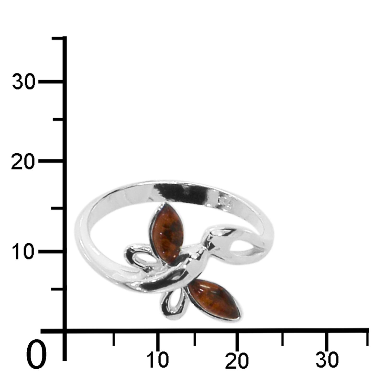 OSTSEE-SCHMUCK Fingerring »- Schmetterling - Silber 925/000 - Bernstein«