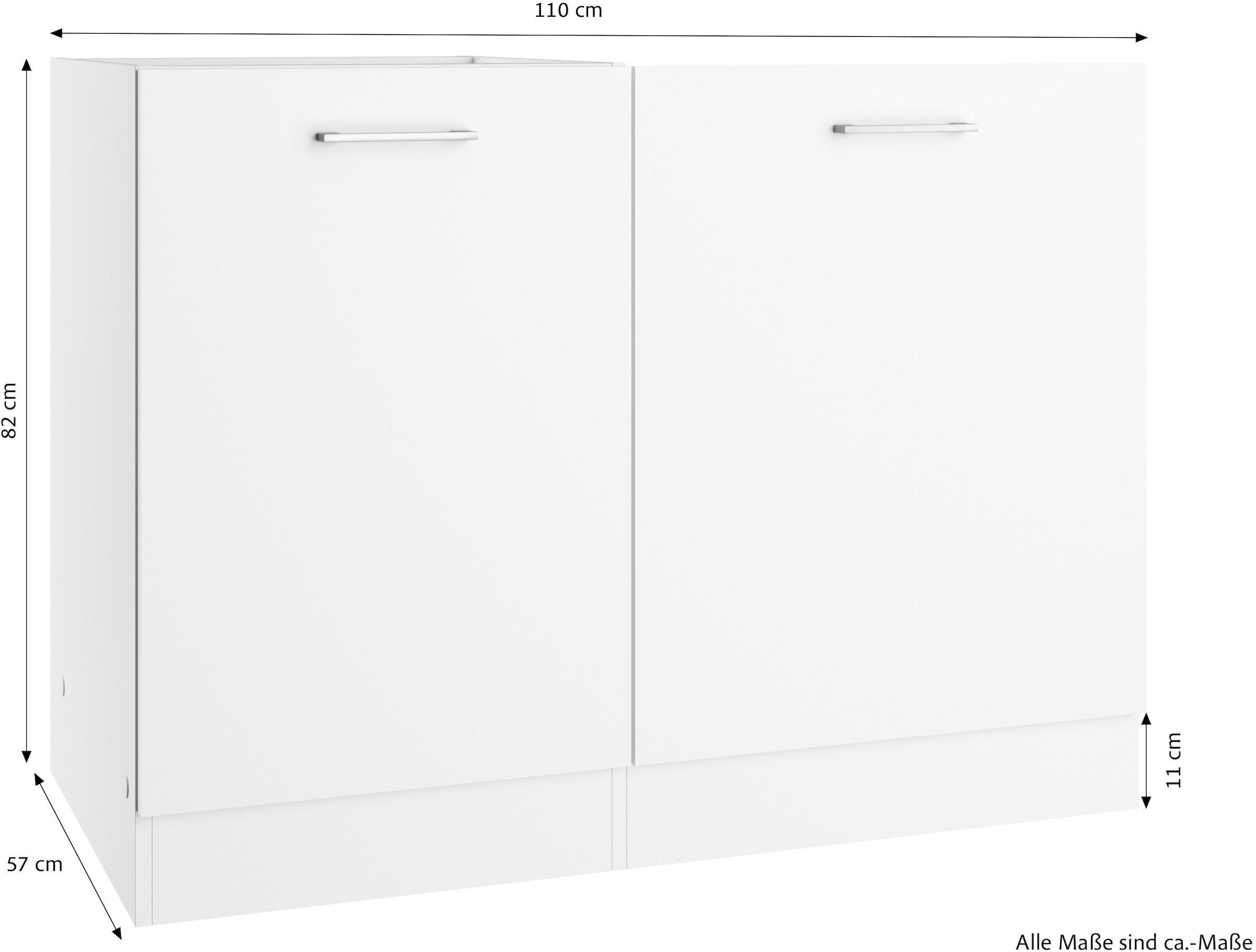 KOCHSTATION Spülenschrank »KS-Milan«, HELD Möbel, Spülzentrum 110 cm, matte oder hochglänzende Fronten