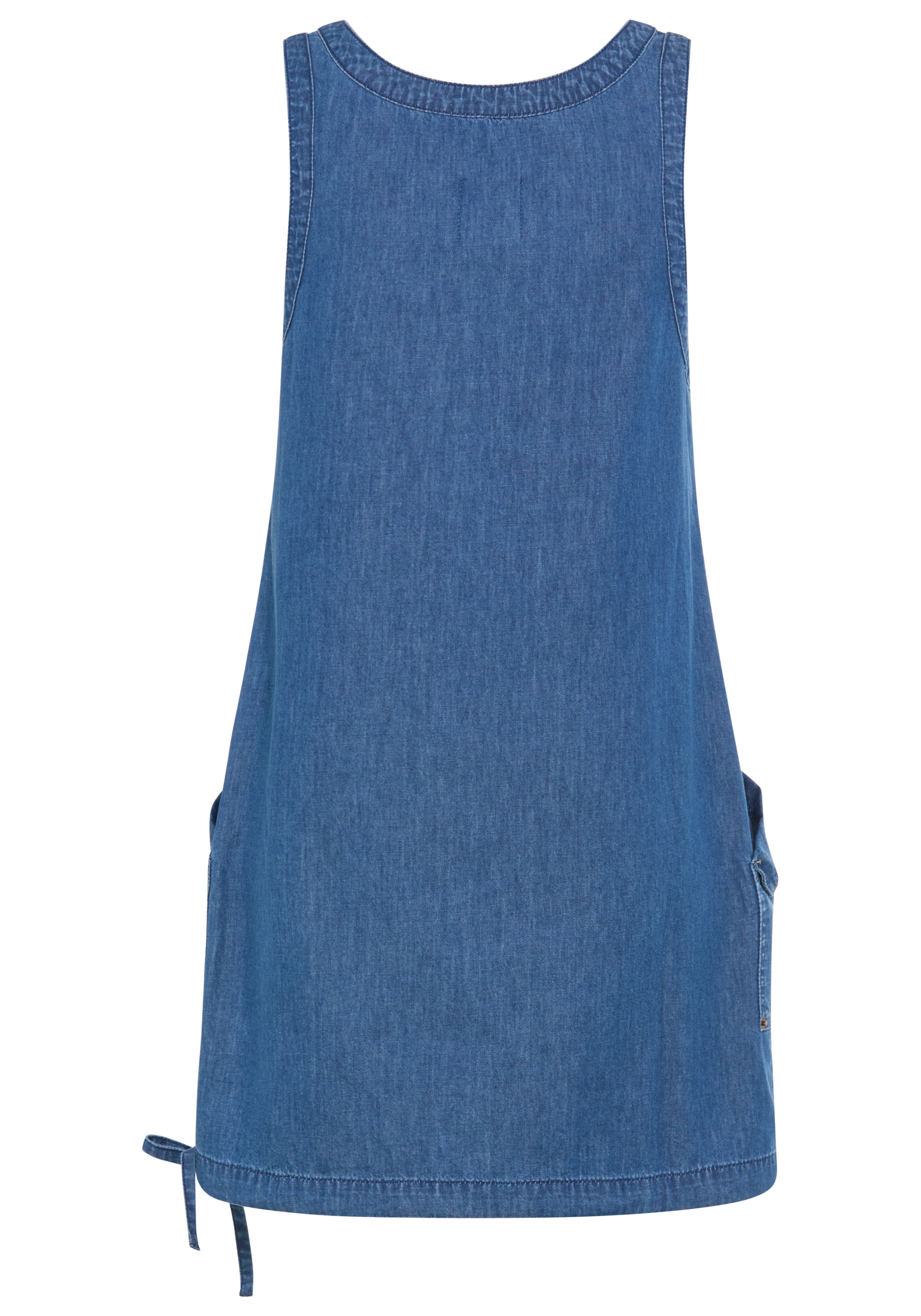 KangaROOS Jeanskleid aufgesetzte Taschen knielang,  trendig,  aus Baumwolle,  ärmellos