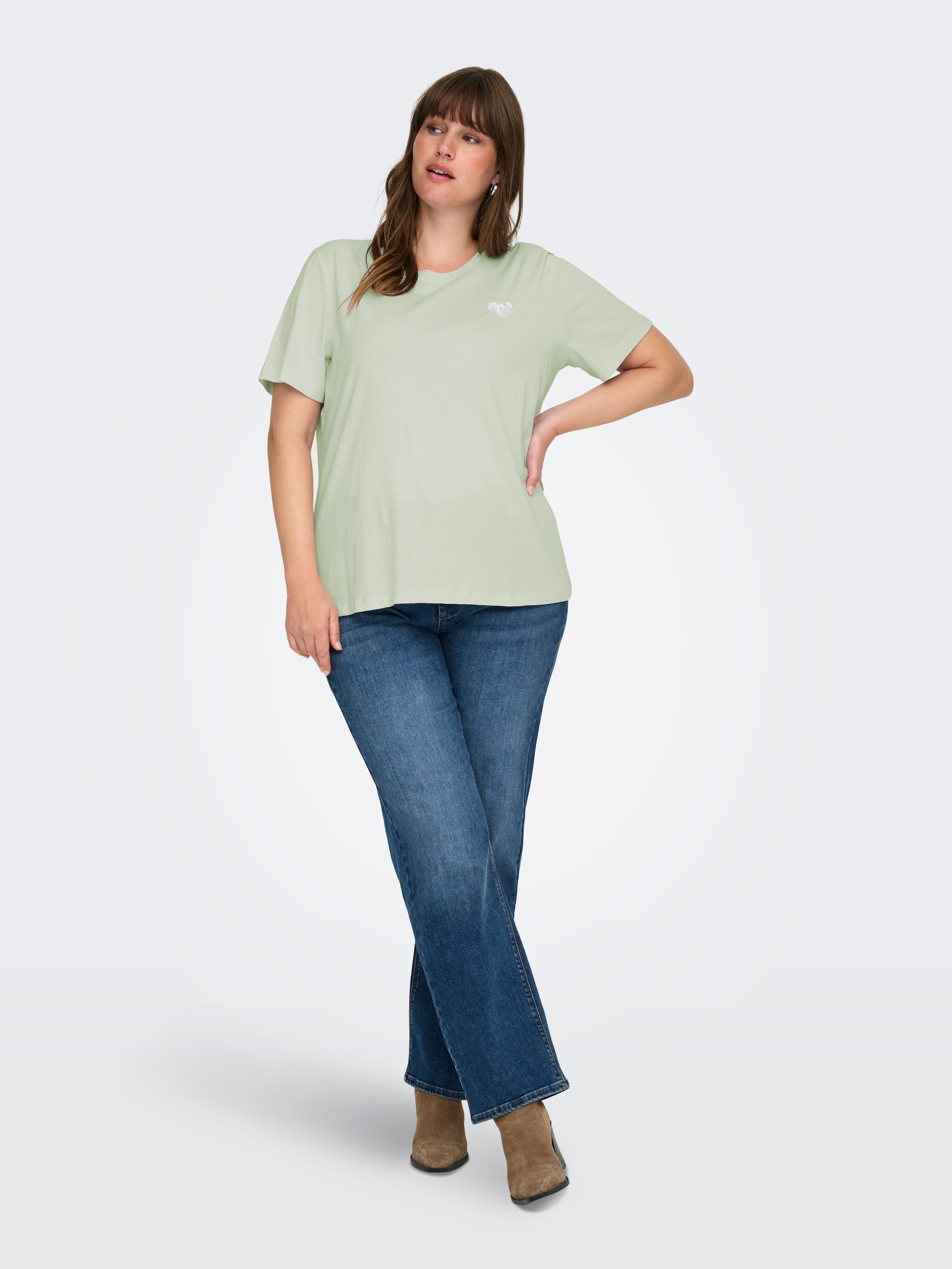 ONLY CARMAKOMA T-Shirt »CARKITA LIFE S/S LOGO TOP JRS NOOS« Baumwolle, regular fit