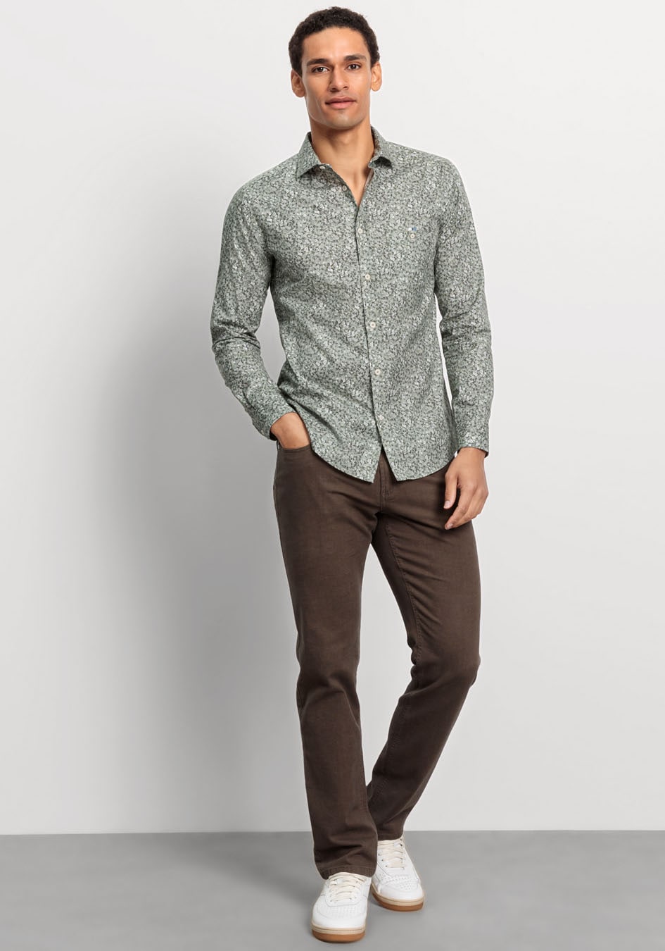 OLYMP Langarmhemd »Casual«, in modischem Allover-Print