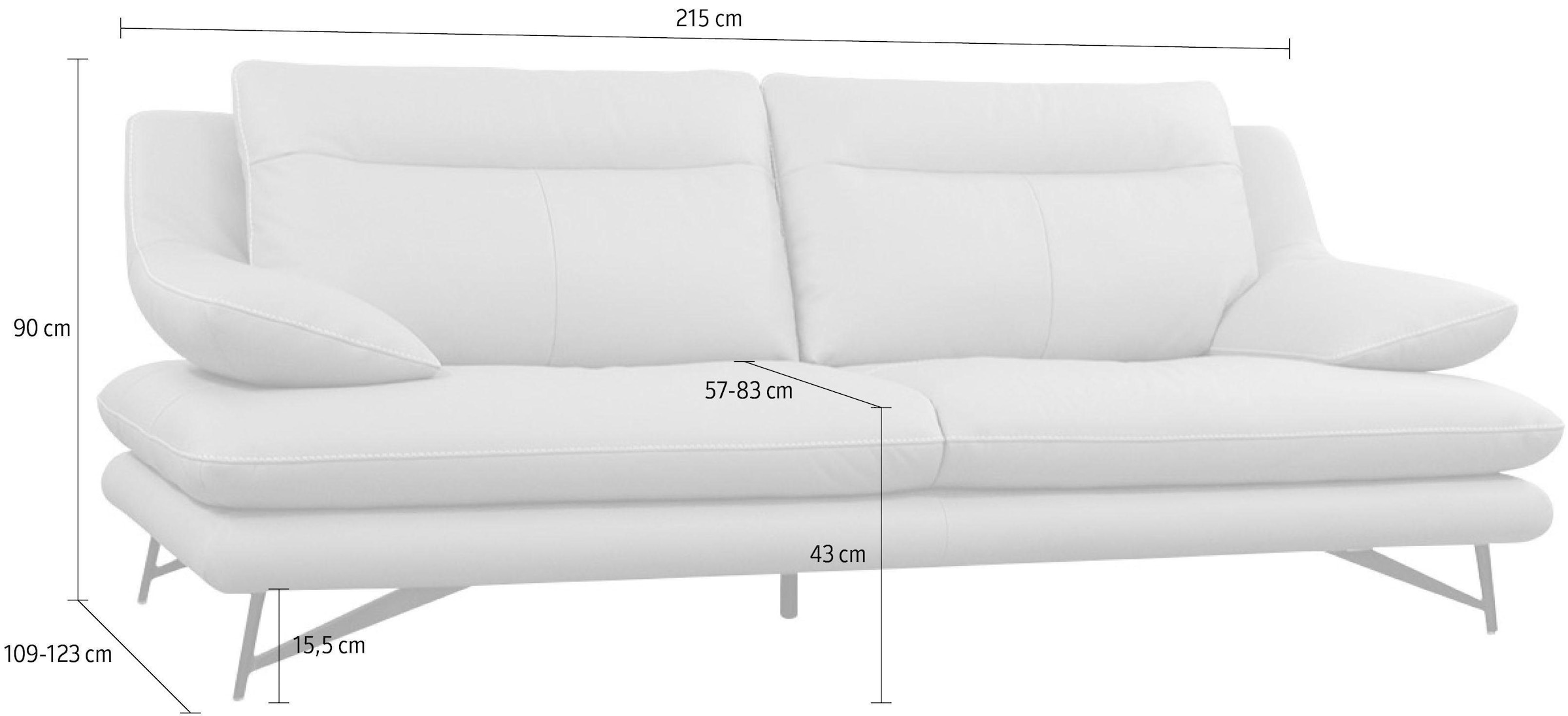 CALIA ITALIA 3-Sitzer »Cezanne, italienisches Design trifft erstklassigen Sitzkomfort, Leder«, Edles Designsofa in besonders langlebigen & pflegeleichten Lederarten