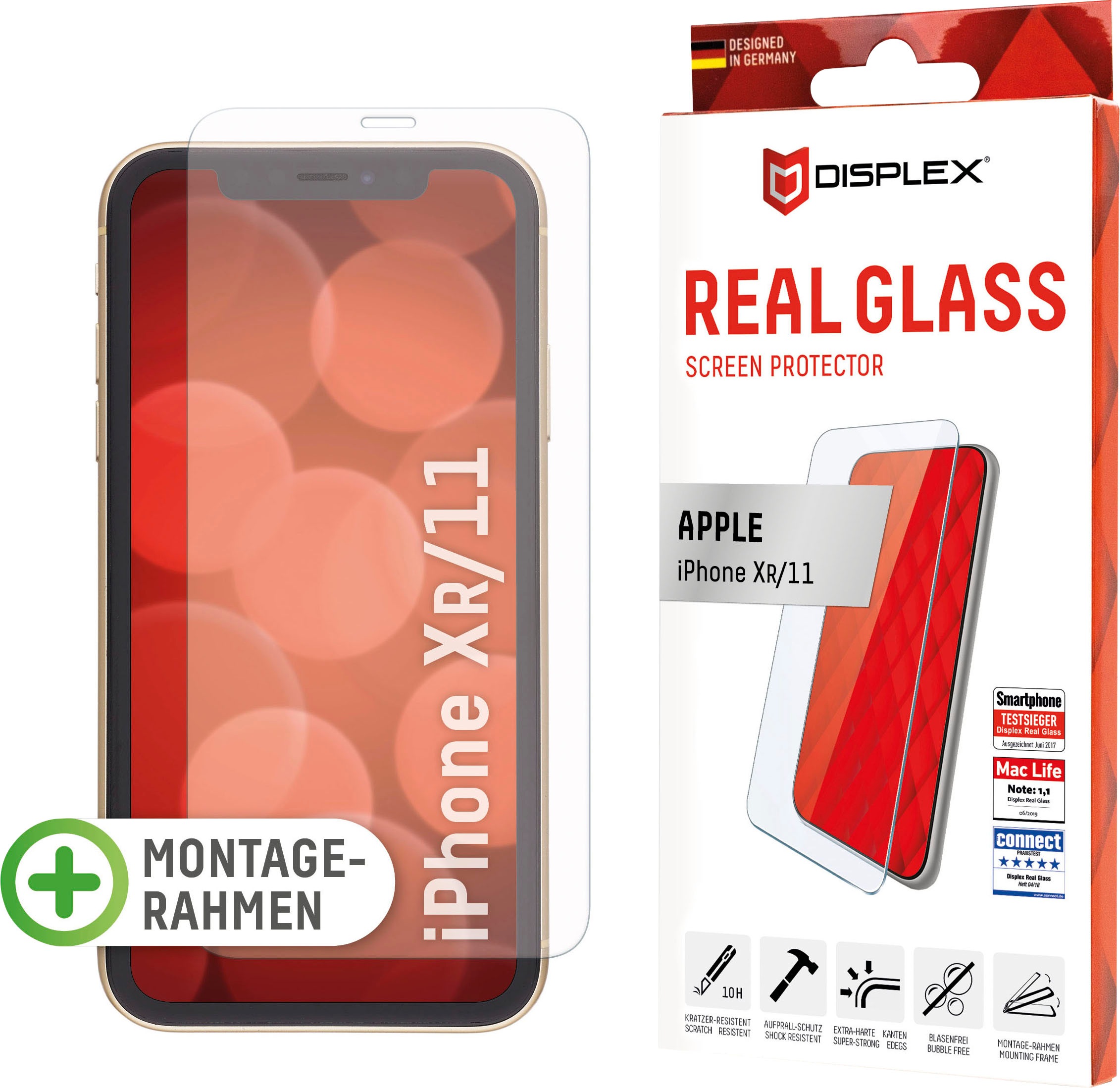 Displayschutzglas »DISPLEX Real Glass Panzerglas für Apple iPhone XR/11 (6,1")«, für...