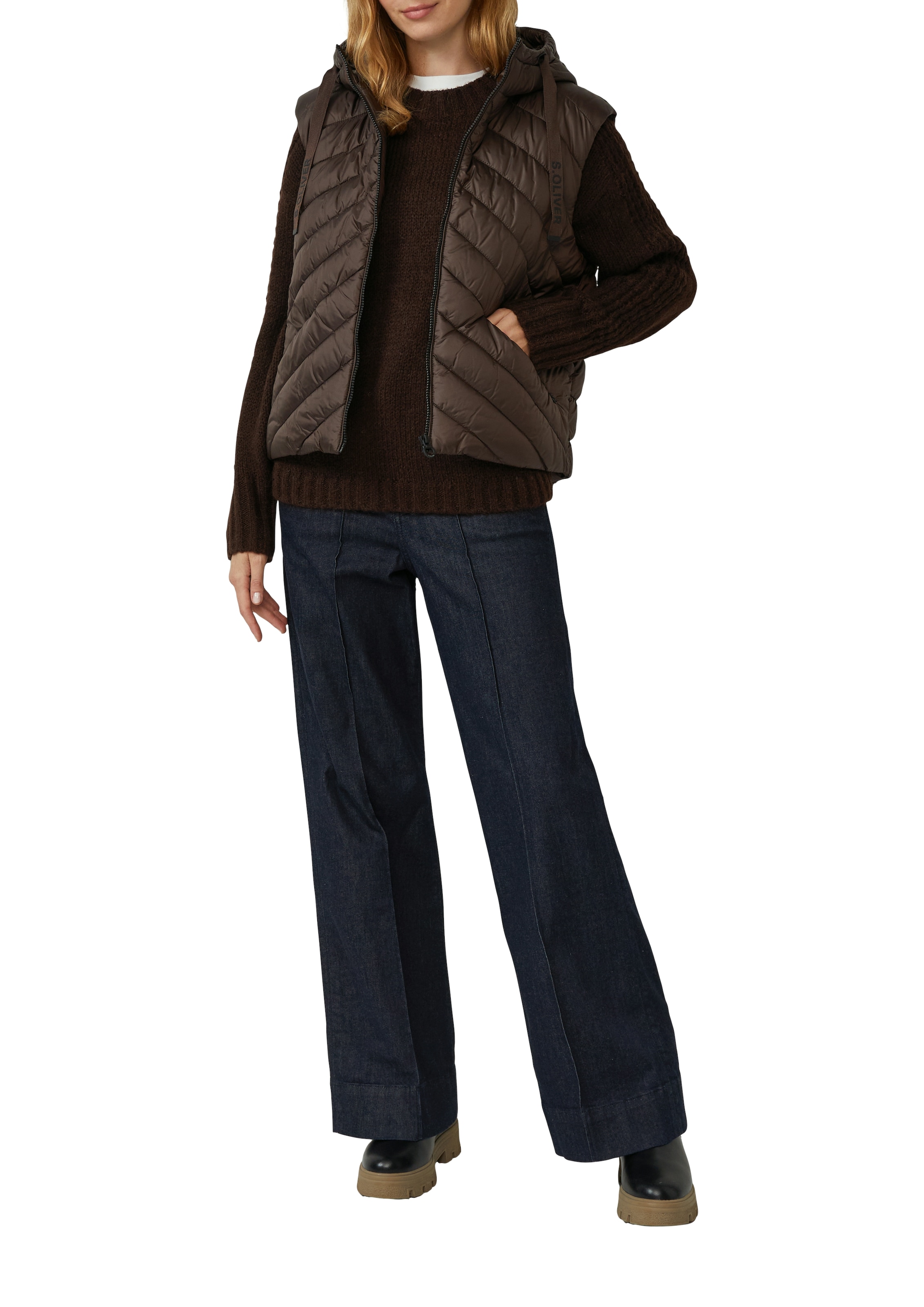 s.Oliver Strickpullover mit Rippbündchen