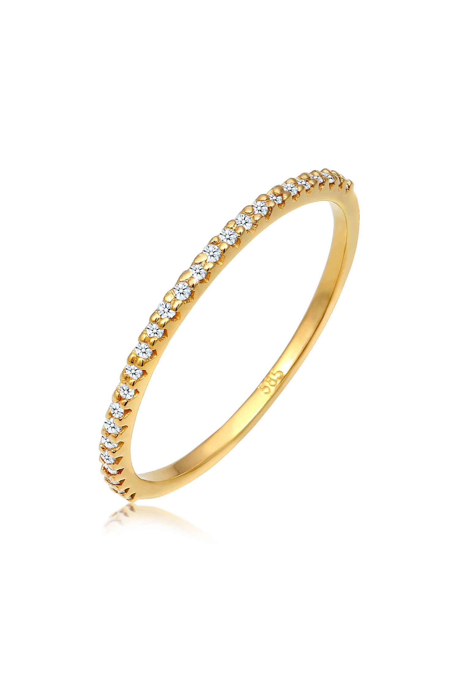 Diamantring »Ring Geo Microsetting Diamant (0.125 ct.) 585 Gelbgold«