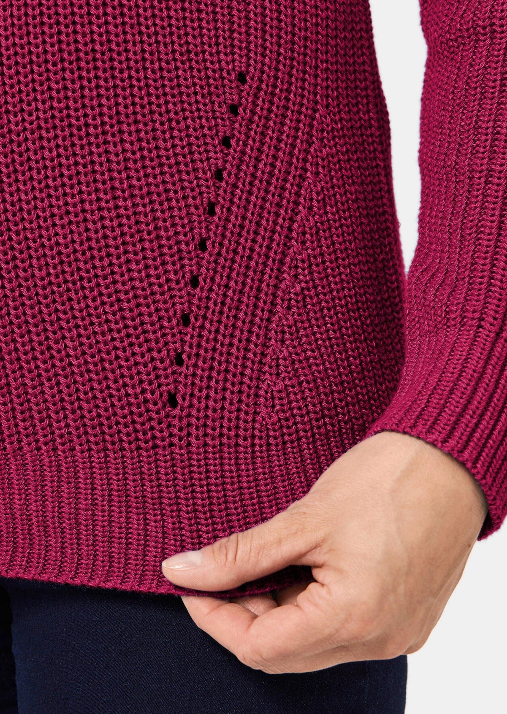 GOLDNER Strickpullover »Sportiver Troyer mit Baumwollanteil«
