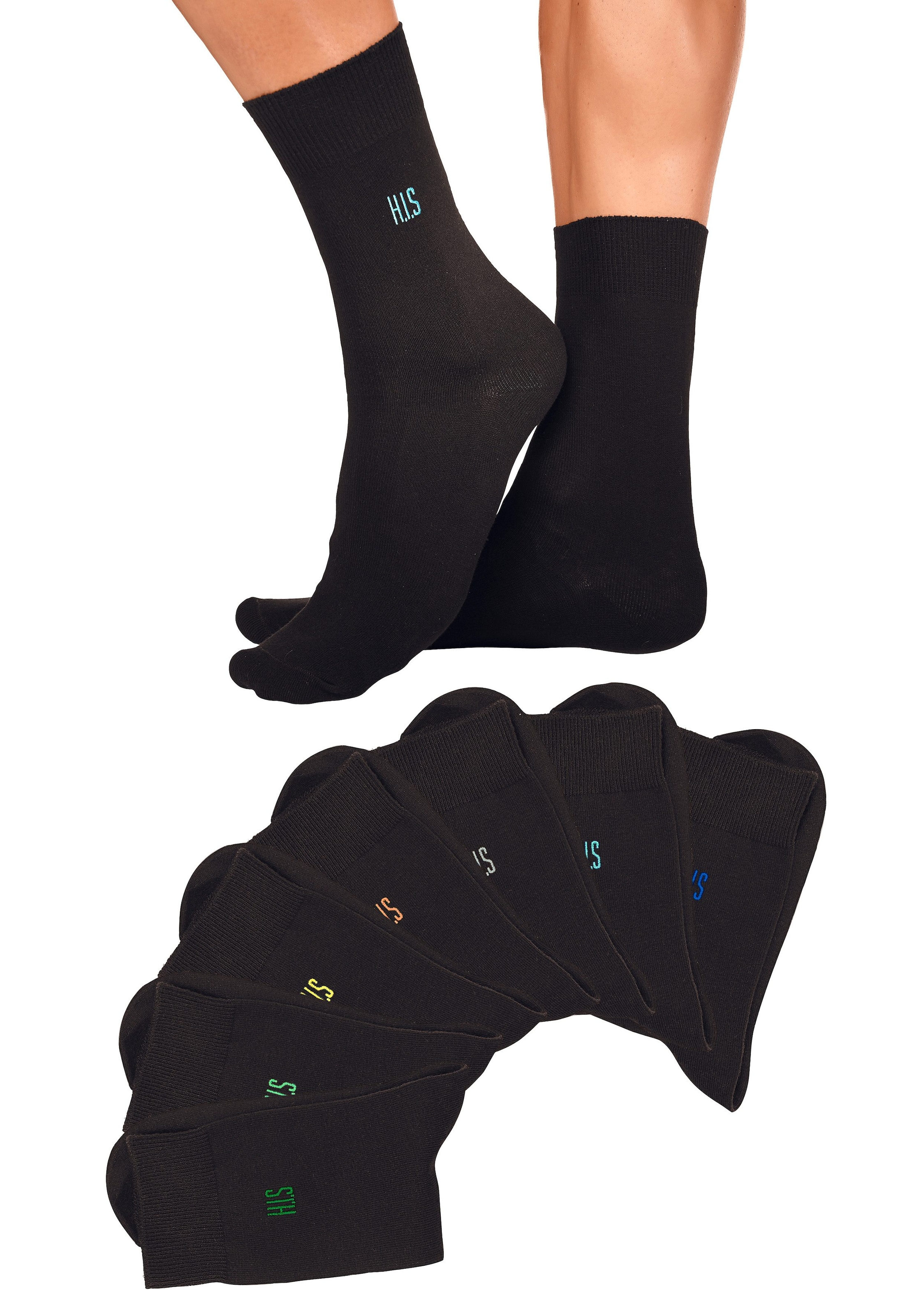 H.I.S Basicsocken, (7 Paar), mit Komfortbündchen