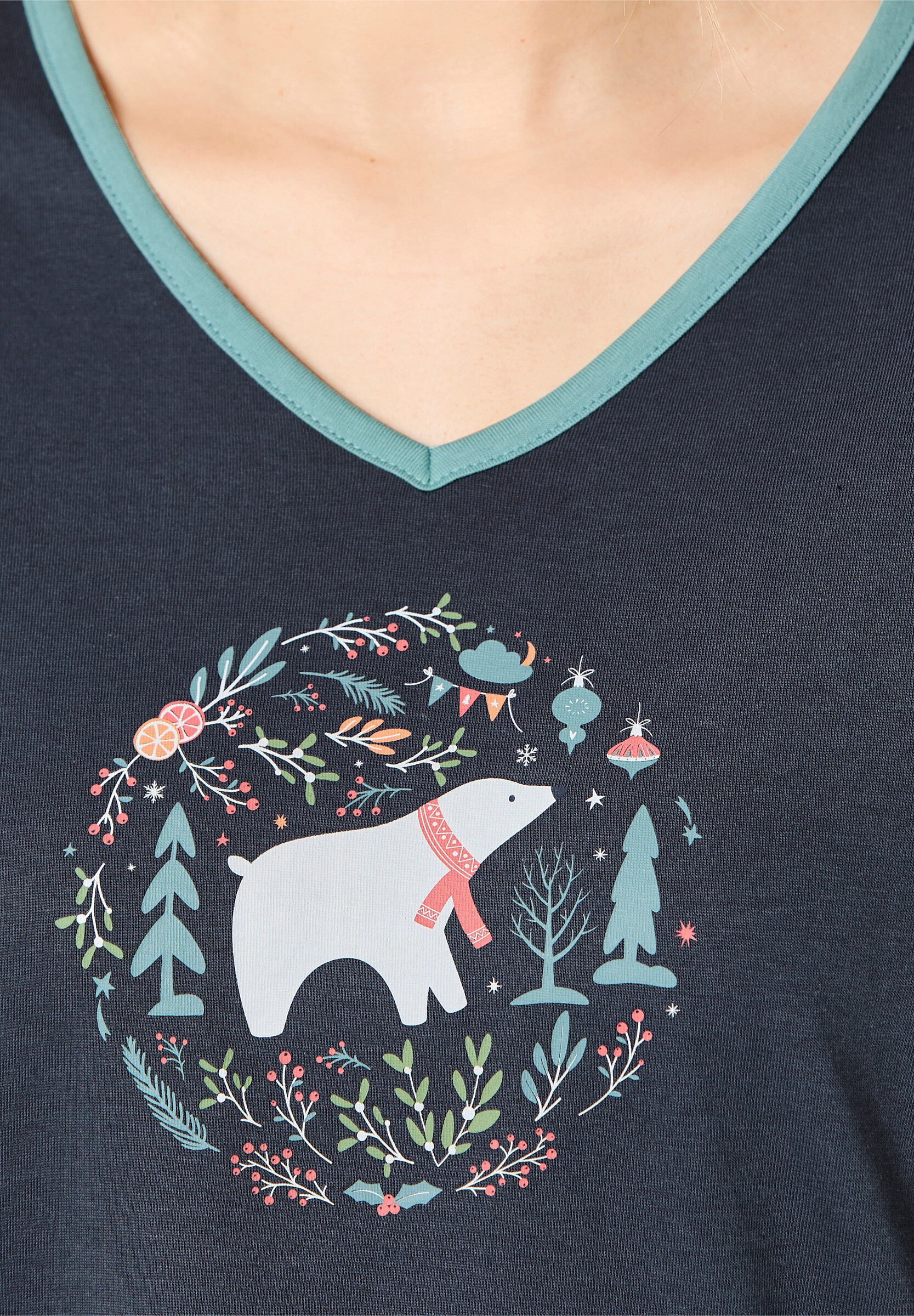 comtessa Schlafanzug »Sleepshirt Sleepshirt mit platziertem Eisbären-Print« 1 Stk.