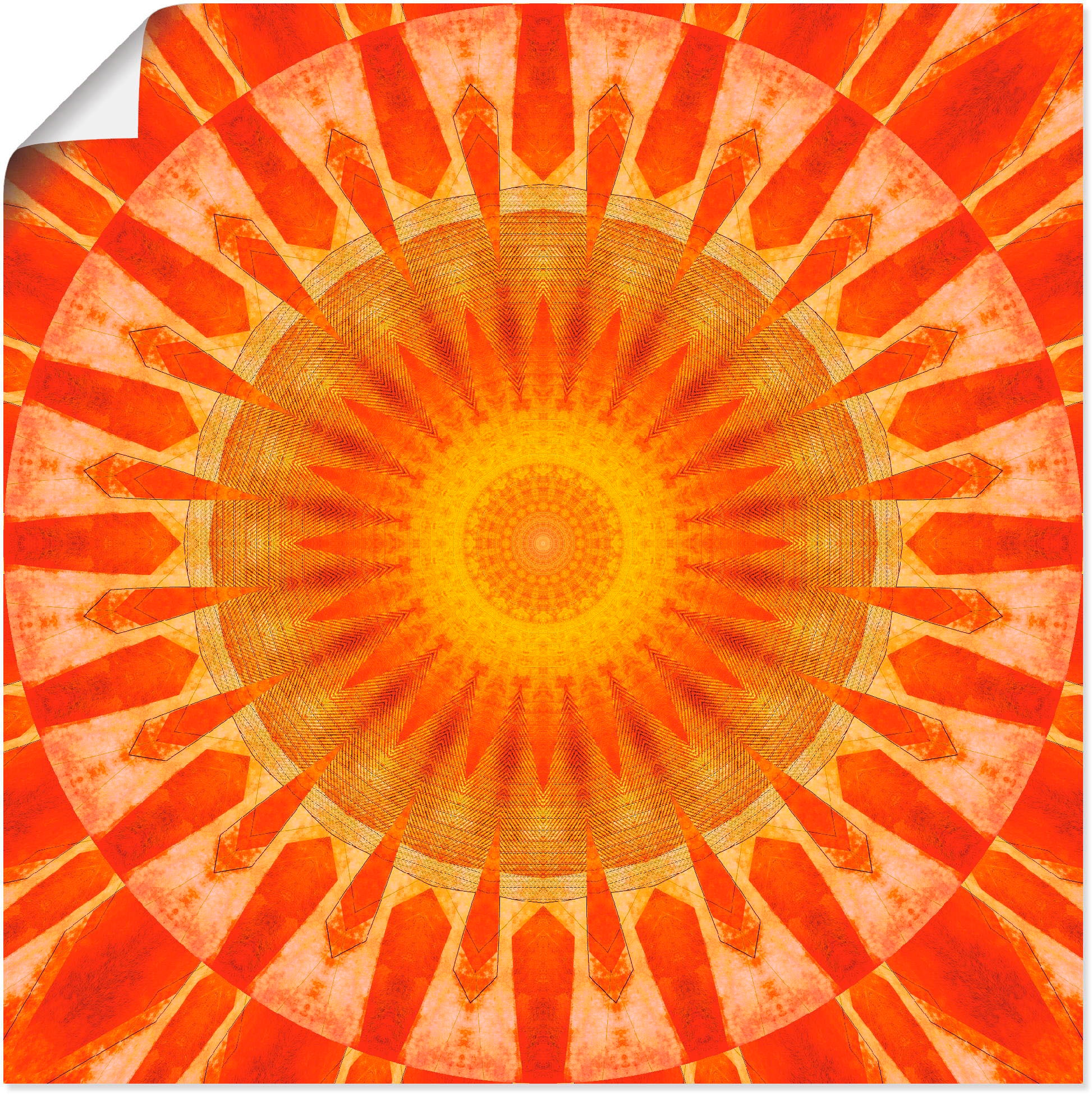 Wandbild »Mandala Sonnenuntergang«, klassische Fantasie, (1 St.), als Leinwandbild,...