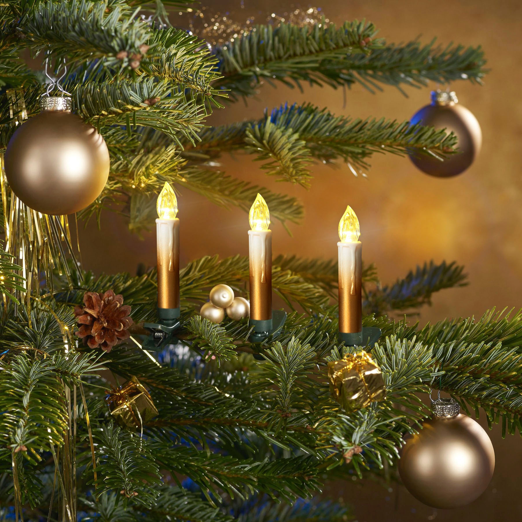 Leonique LED-Christbaumkerzen »Ahmady, 25 kabellos St.-flammig, ca. Weihnachtsdeko, Kerzen mit Höhe bei kaufen Christbaumschmuck 25 cm«, Farbverlauf, OTTO 10,2