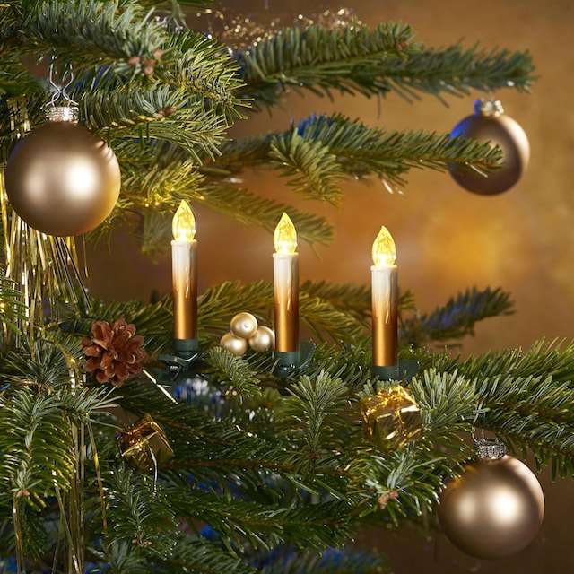 Leonique LED-Christbaumkerzen »Ahmady, 25 kabellos Kerzen mit Farbverlauf,  Höhe ca. 10,2 cm«, 25 St.-flammig, Weihnachtsdeko, Christbaumschmuck kaufen  bei OTTO