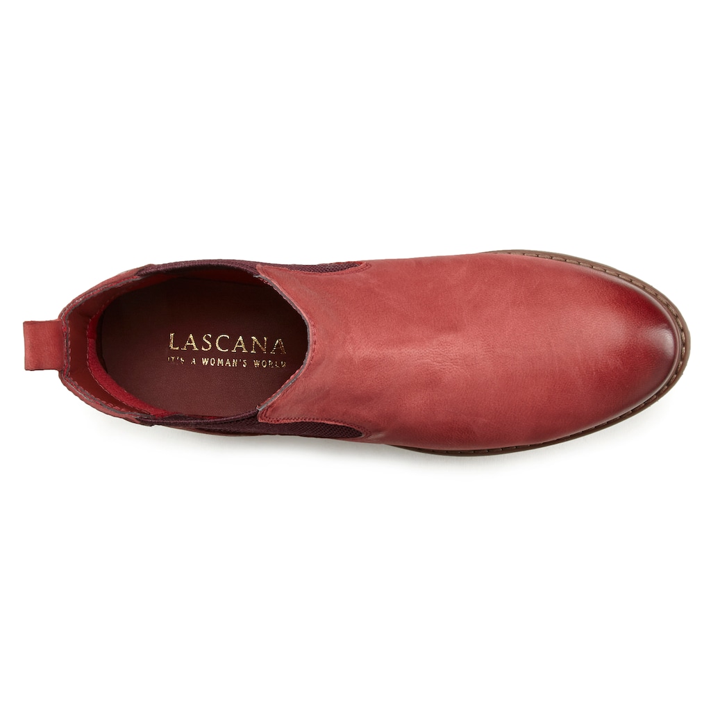 LASCANA Stiefelette, Chelsea-Boots aus Leder mit bequemer Laufsohle