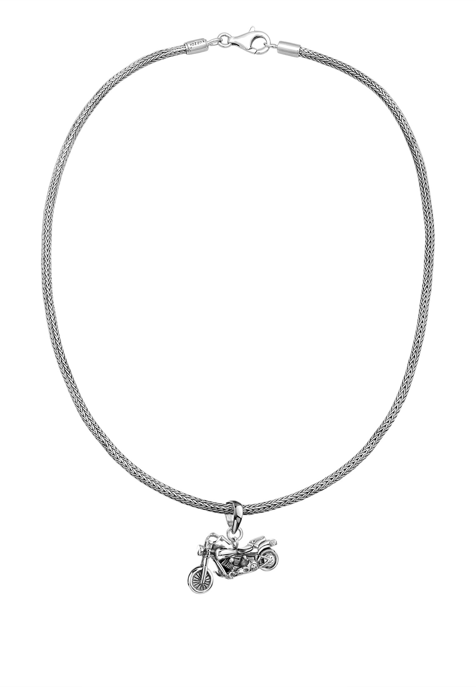 Kuzzoi Kette mit Anhänger »Halskette Herren Schlangenkette Motorrad Bike 925 Silber«