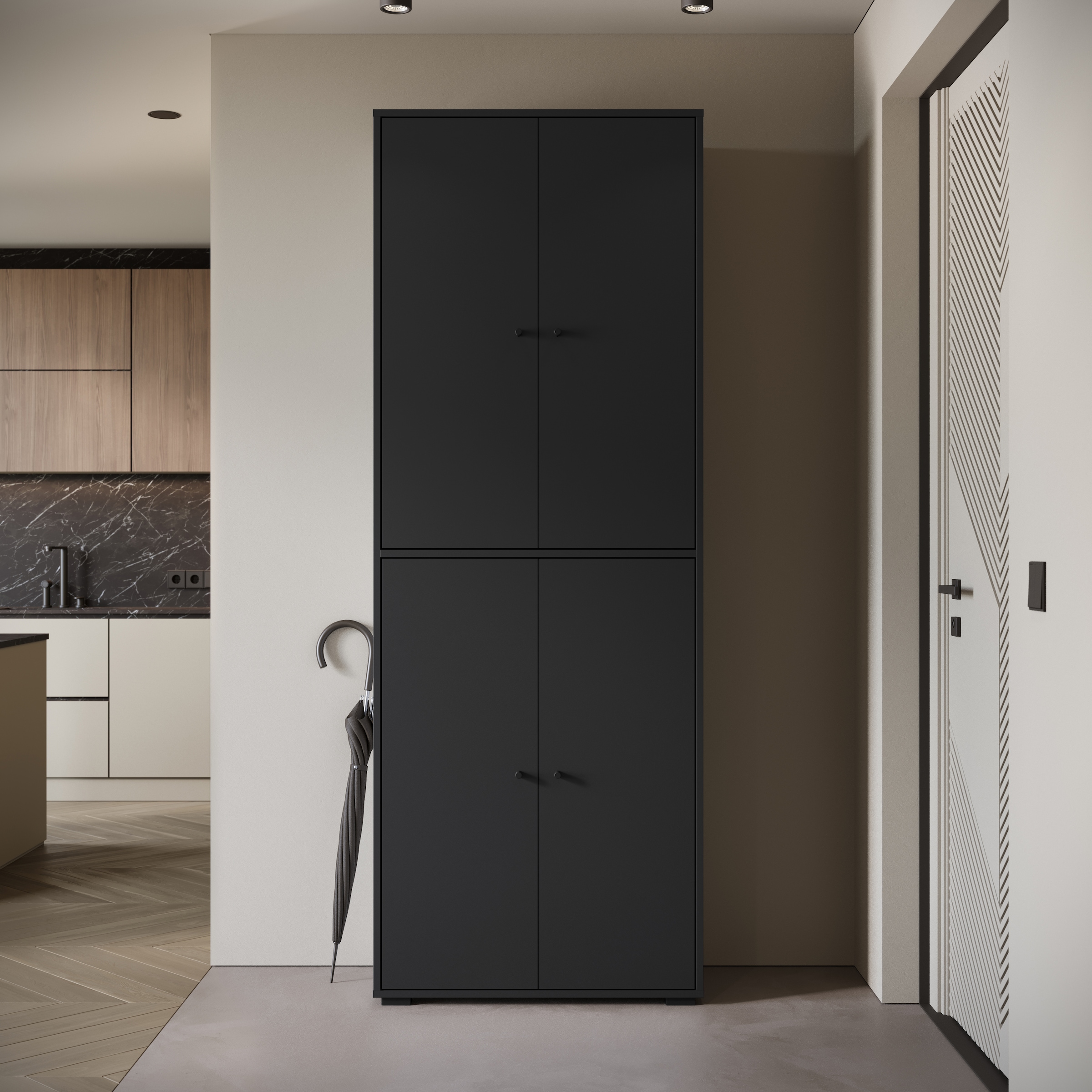 Home affaire Schuhschrank »Schuhkommode Dino« Flurschrank mit verstellbaren Einlegeböden, BxHxT: 70 × 190 × 33 cm