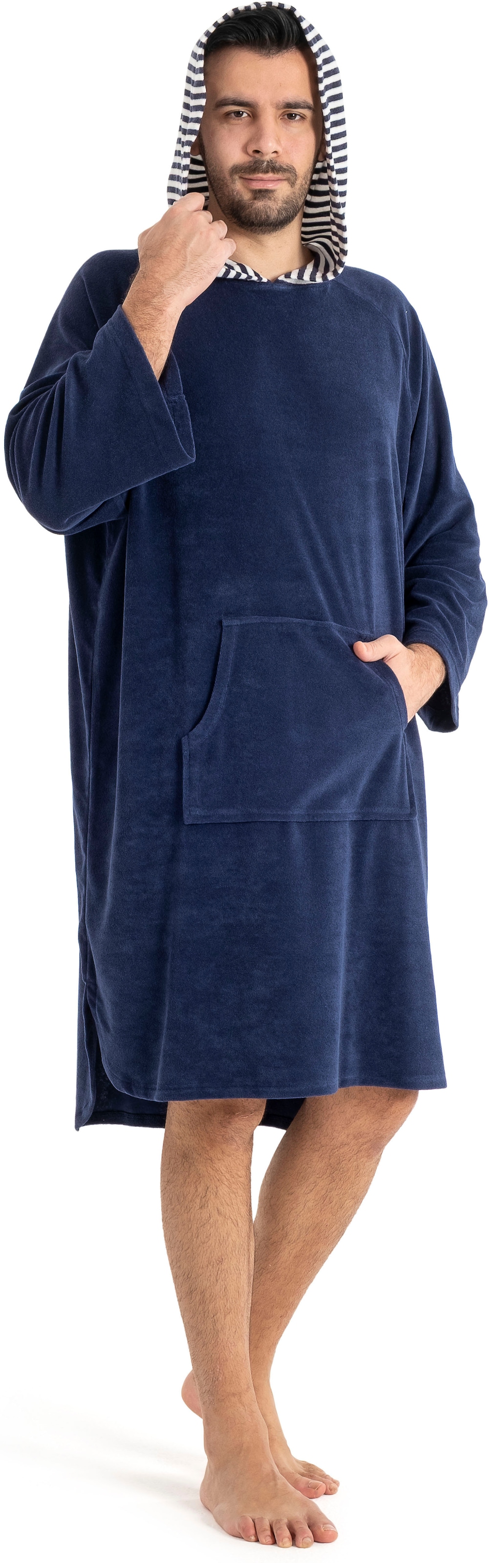 KangaROOS Badeponcho »Dalia Surfponcho, ideal für Sauna, Spa & im Urlaub« 1 Stk. weich, Uni-Farben mit Streifen, leicht, Unisex, für Damen und Herren