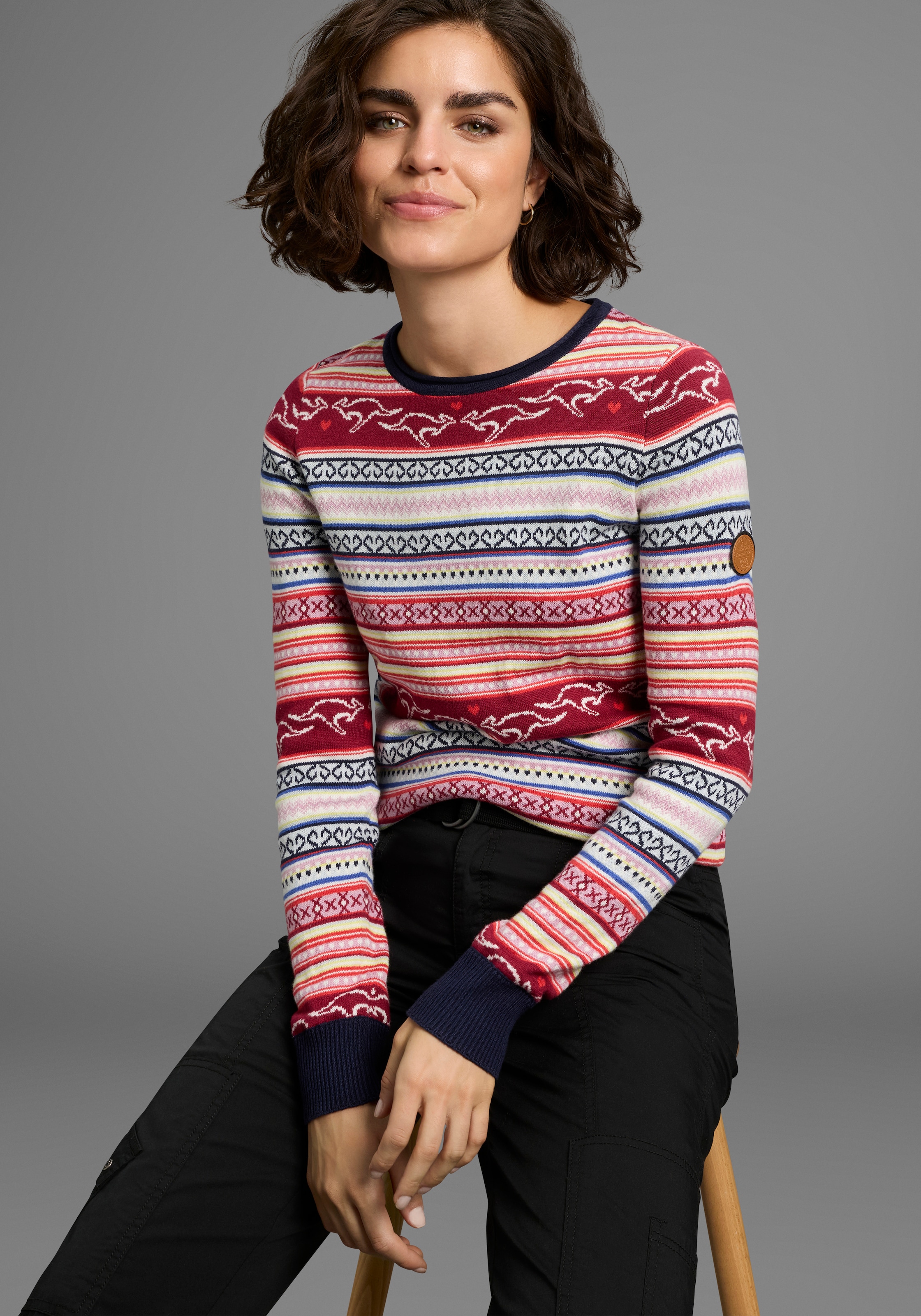 KangaROOS Norwegerpullover, im Jaquard-Feinstrick
