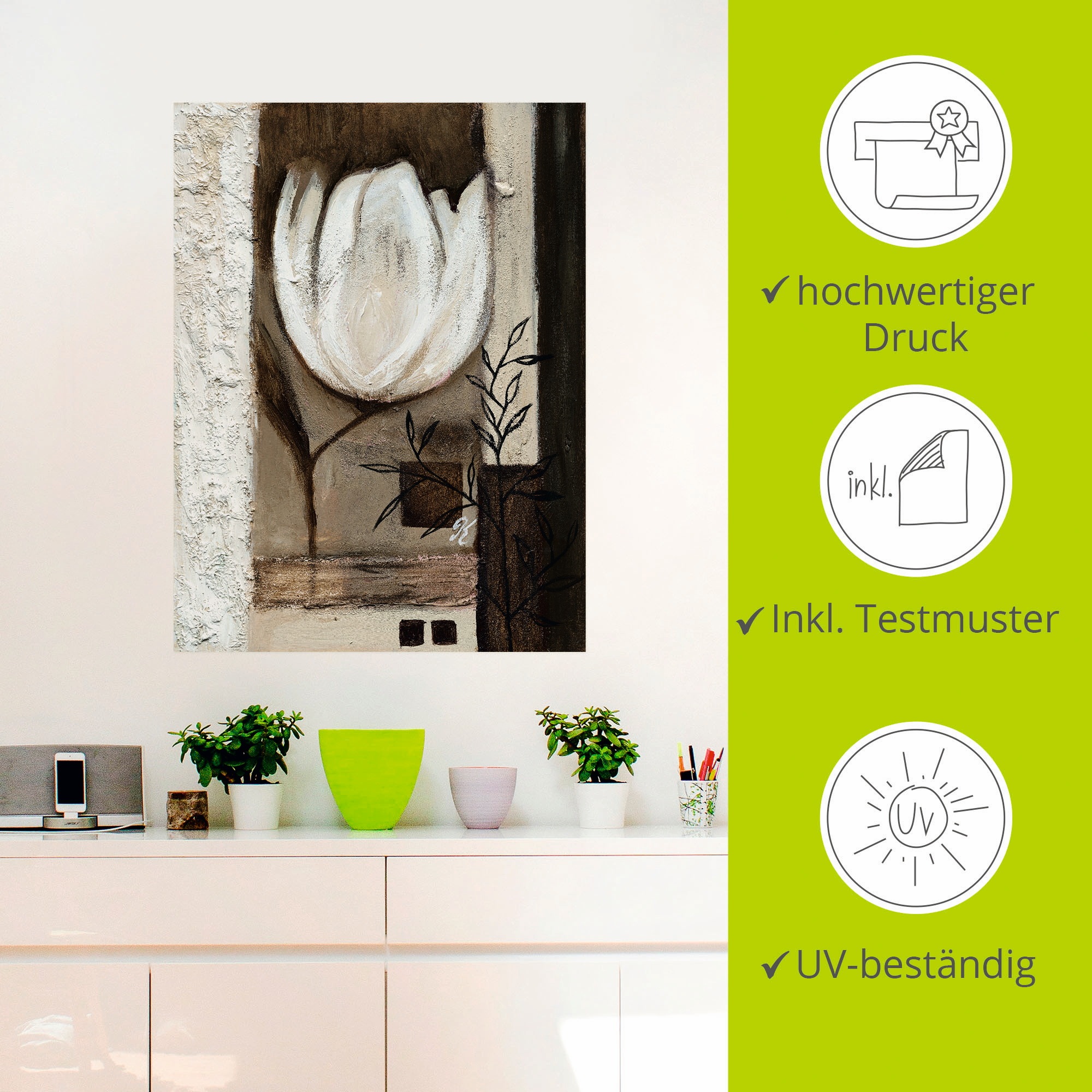 Artland Wandbild »Braune Tulpen II«, Blumen, (1 St.), als Leinwandbild, Wandaufkleber in verschied. Größen