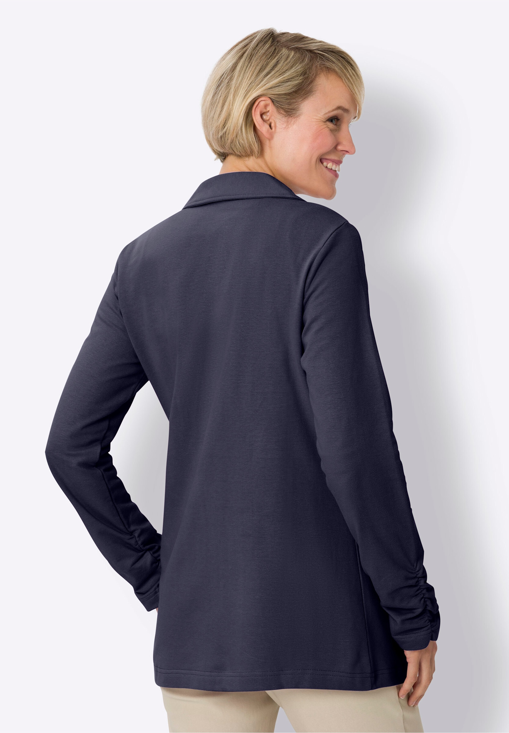 Sieh an! Sweatblazer »Shirtblazer Sweatblazer am Ärmel gerafft«