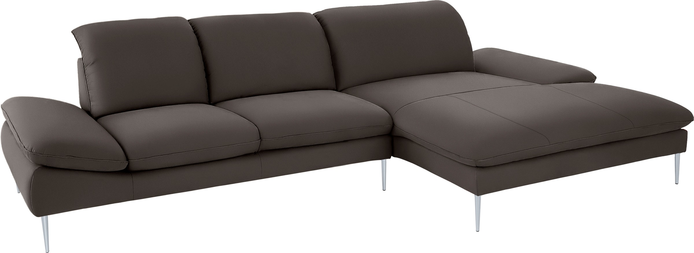 W.SCHILLIG Ecksofa »enjoy&MORE, Designsofa, bequem, zeitlos und elegant, L-Form«, mit Sitztiefenverstellung, Füße silber matt, Breite 340 cm