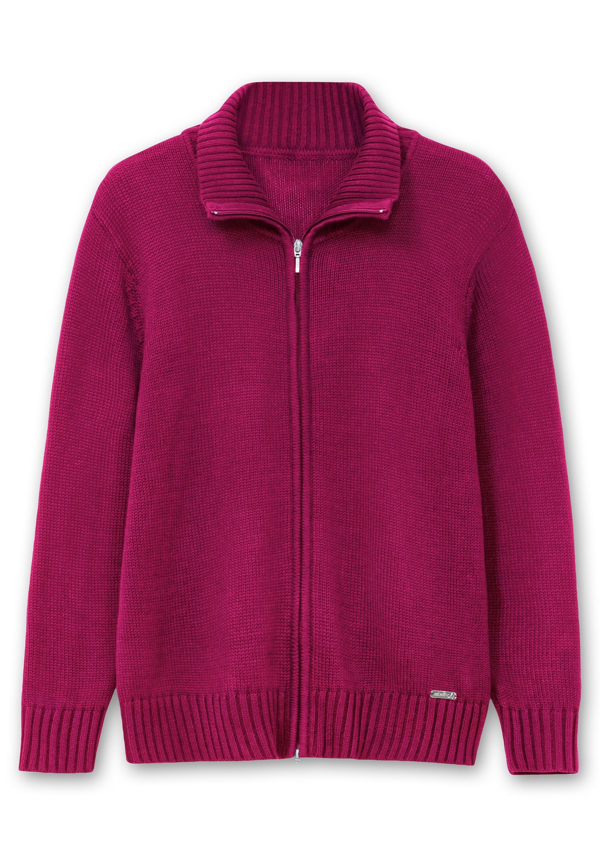 Sheego Strickjacke »Strickjacke mit Troyerkragen und 2-Wege-Zipper«