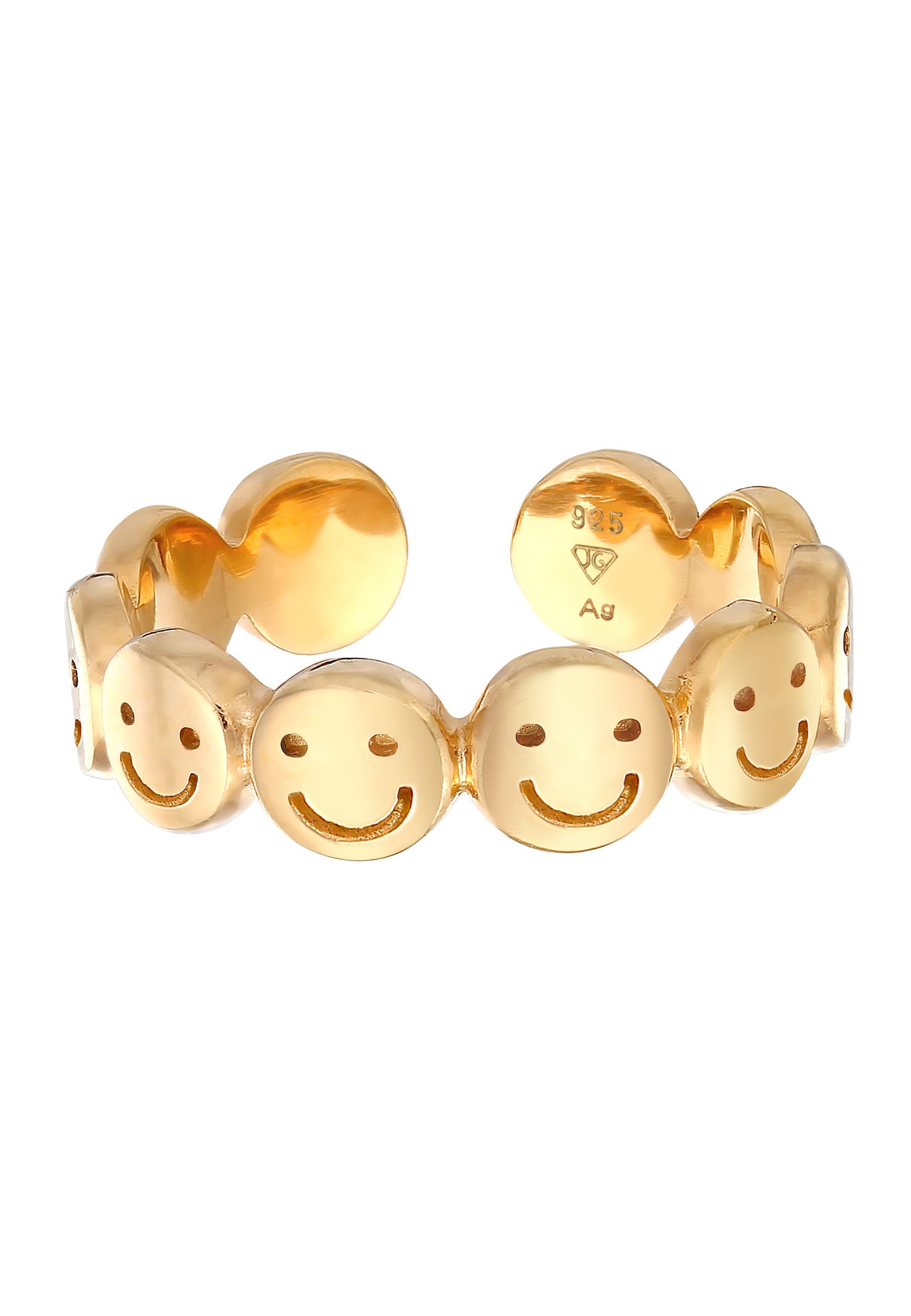 Elli Silberring »Ring Bandring Smiling Offen 925 Silber«