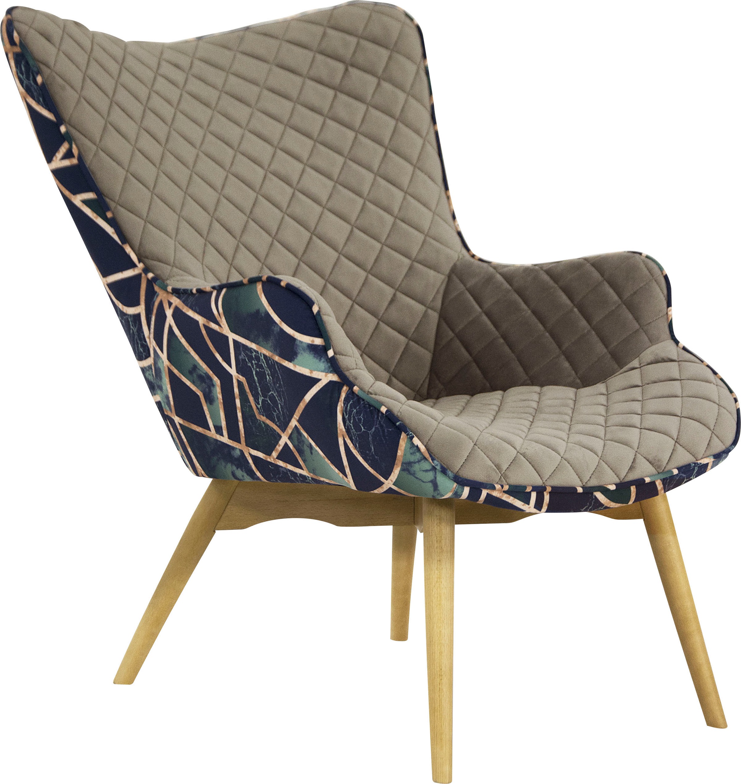 Home affaire Sessel »Duke Print« Karoprägung im Sitzbereich und Dekostoff auf der Rückseite