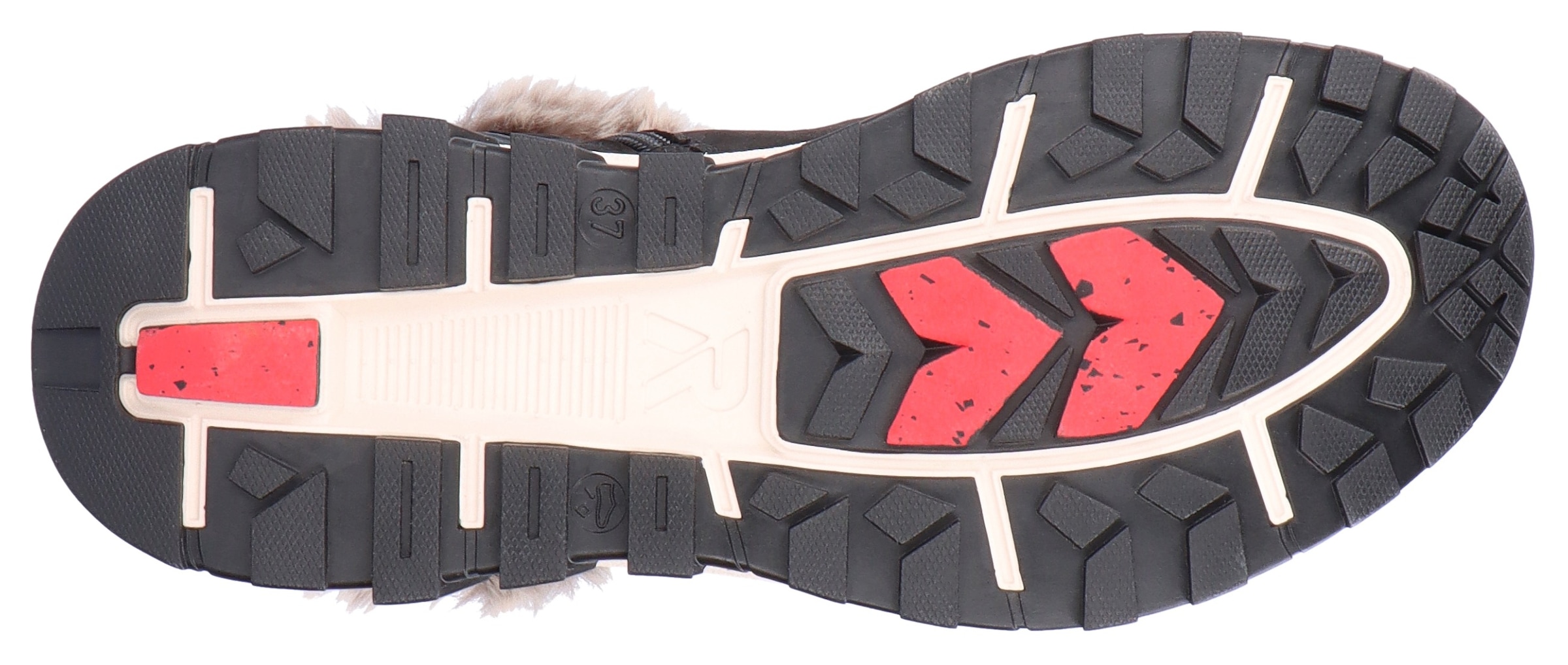 RIEKER Sport Winterboots, Schneeboots, Winterboots mit Lammwollfutter, Fiber Grip Laufsohle