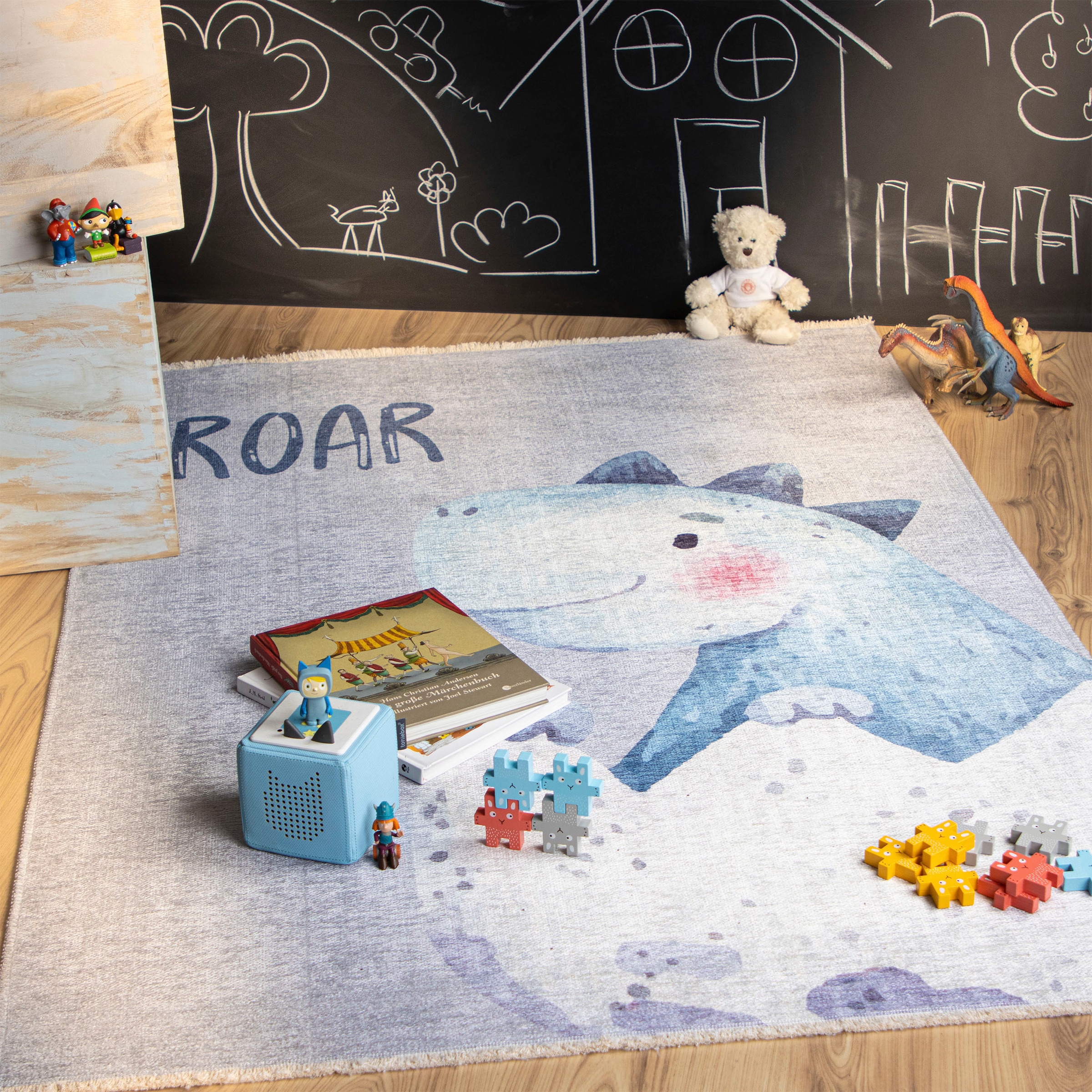 Obsession Kinderteppich »My Greta 616« rechteckig 6 mm Höhe Kurzflor, Motiv Drache, mit Fransen, Kinderzimmer