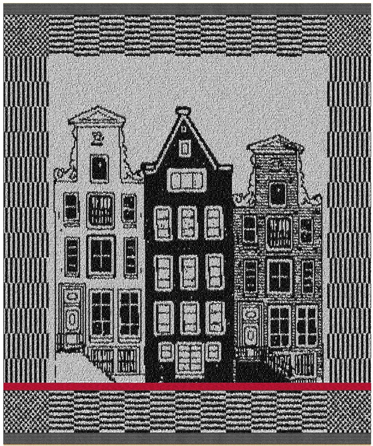 DDDDD Geschirrtuch »DDDDDD Kombi-Set aus 2 Geschirrtüchern & 2 Küchentüchern, Kanalschwarz« schnell trocknend, 100% Baumwolle, mit Grachtenhäusern