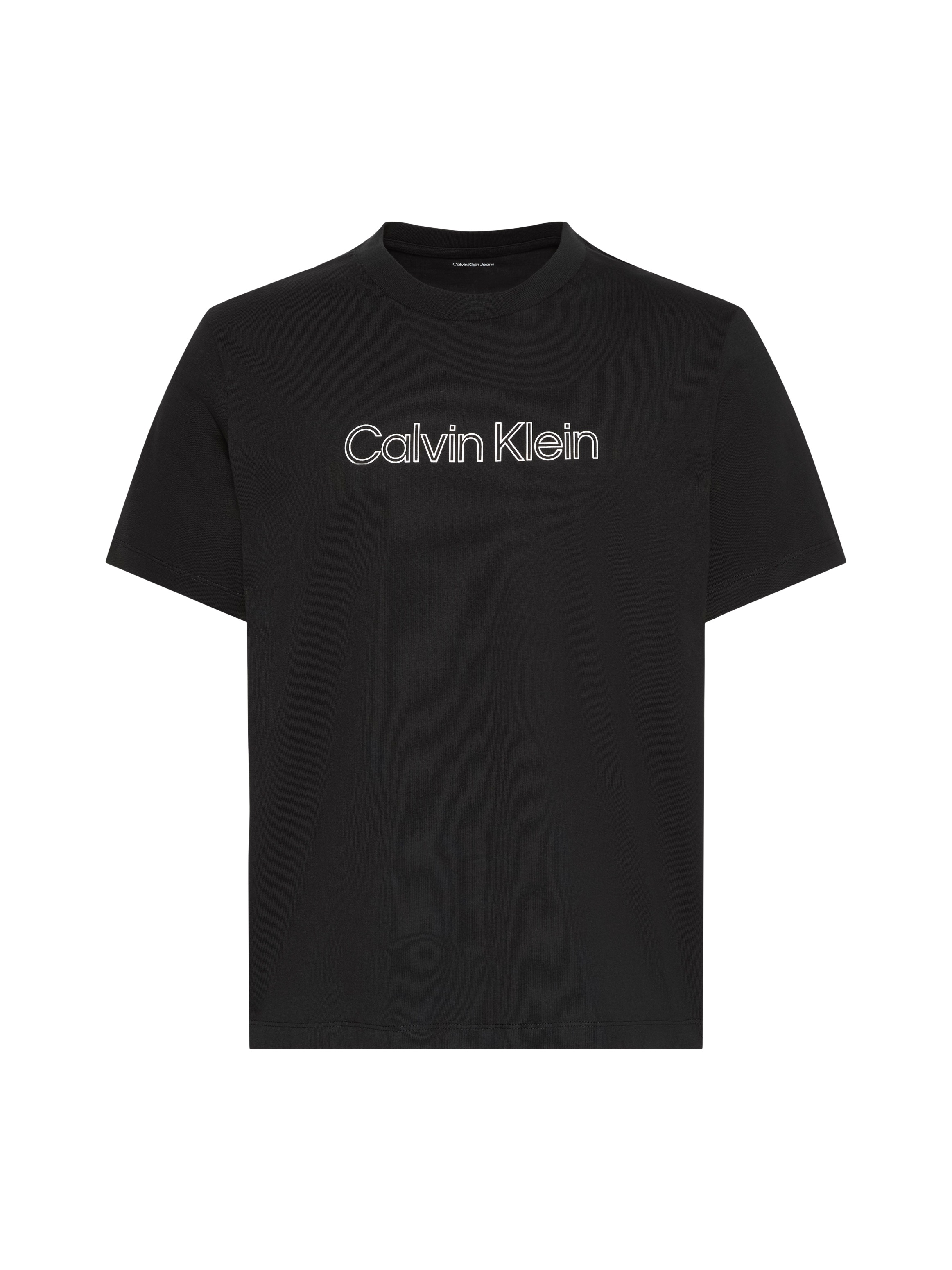 Calvin Klein Jeans T-Shirt Rundhalsausschnitt, reine Baumwolle, Logoschriftzug